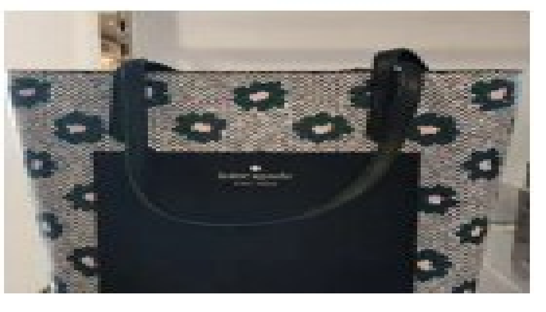 [S] KATE SPADE K8163 TOTE BAG HERRINGBONE FLO,PEACOCK SA, 196021119064 (SKS270)