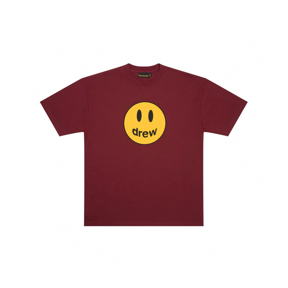 Drew house FW22 mascot ss tee burgundy 笑臉 酒紅