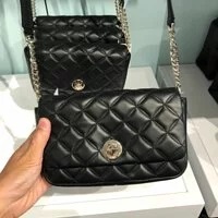 [S] KATE SPADE WLRU6342 SMOOTH QUILTED FPTRK CROSSBODY,BLACK, 767883691892 (SKS302)