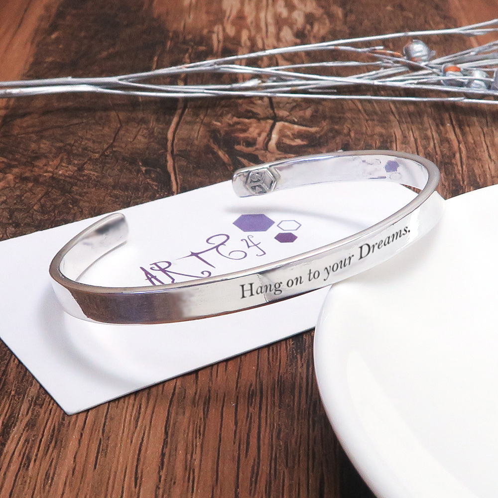 品牌經典純銀手環 大款-亮面設計 刻字訂製手環