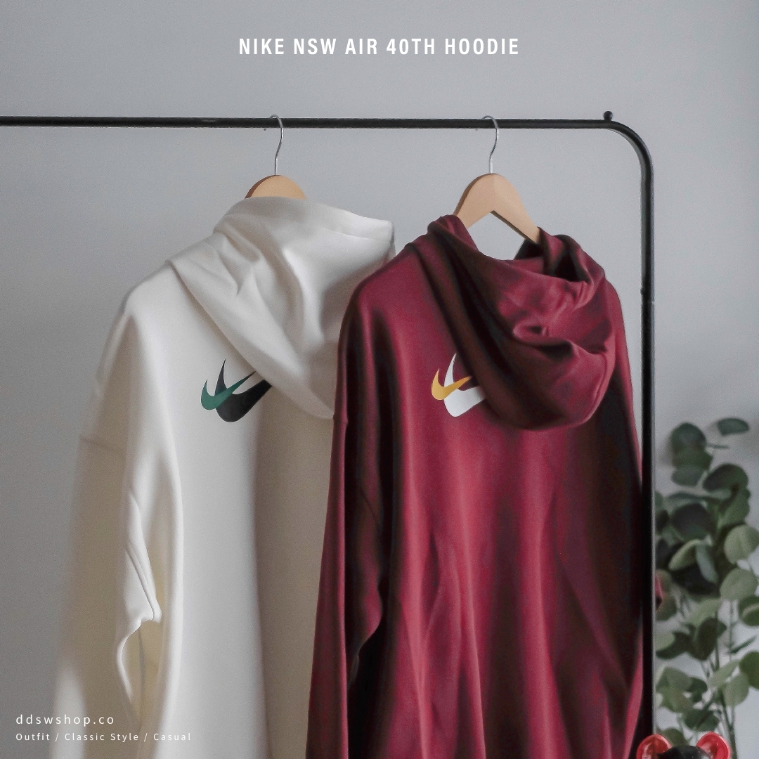 "現貨" Nike NSW Air 40th Hoodie 帽踢 40周年 雙勾 背圖 刺繡 紅 FB7650-677
