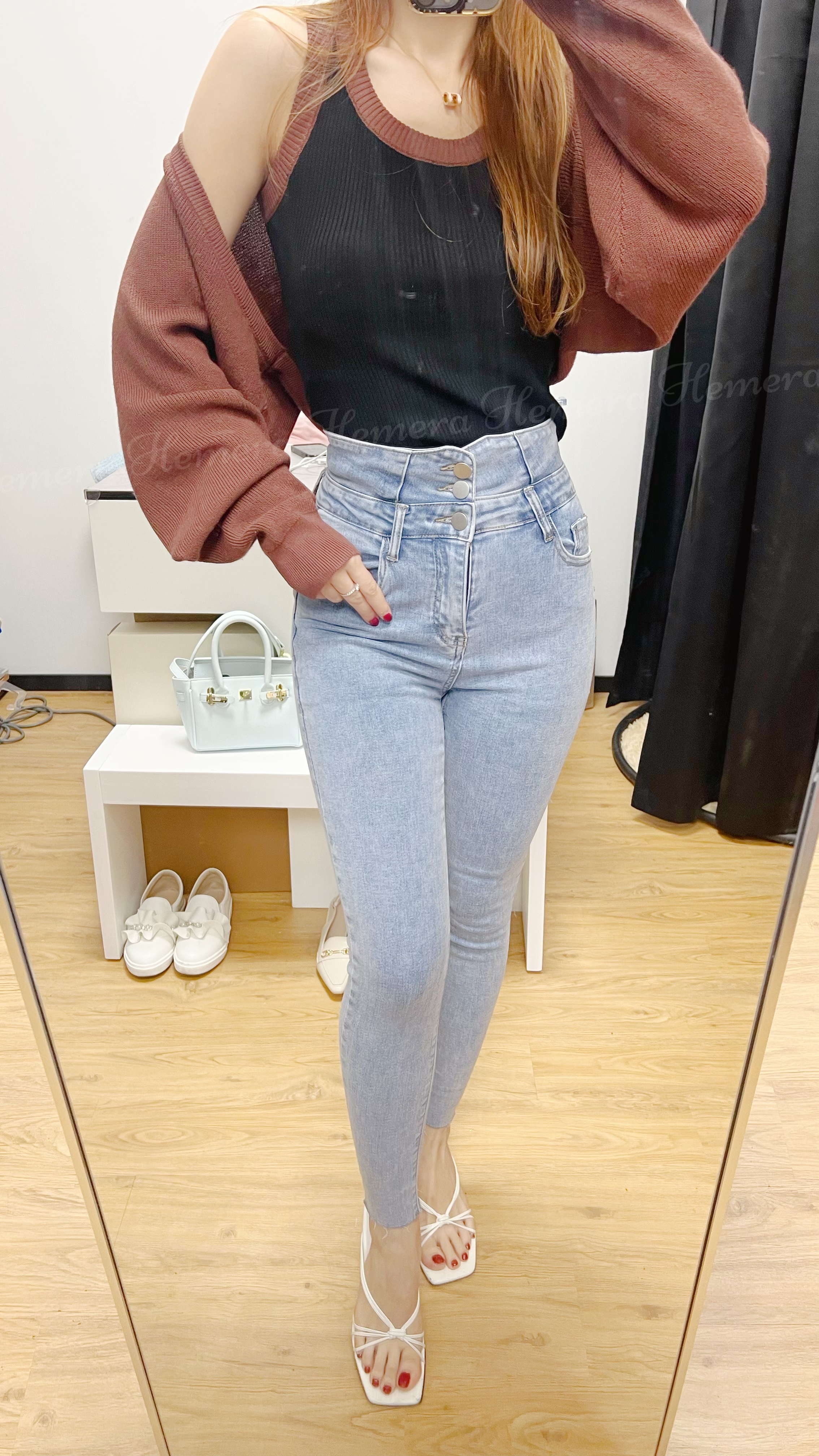 IN STOCK: 棉質2件套 短身外套加雙拼色背心 ST22S1033