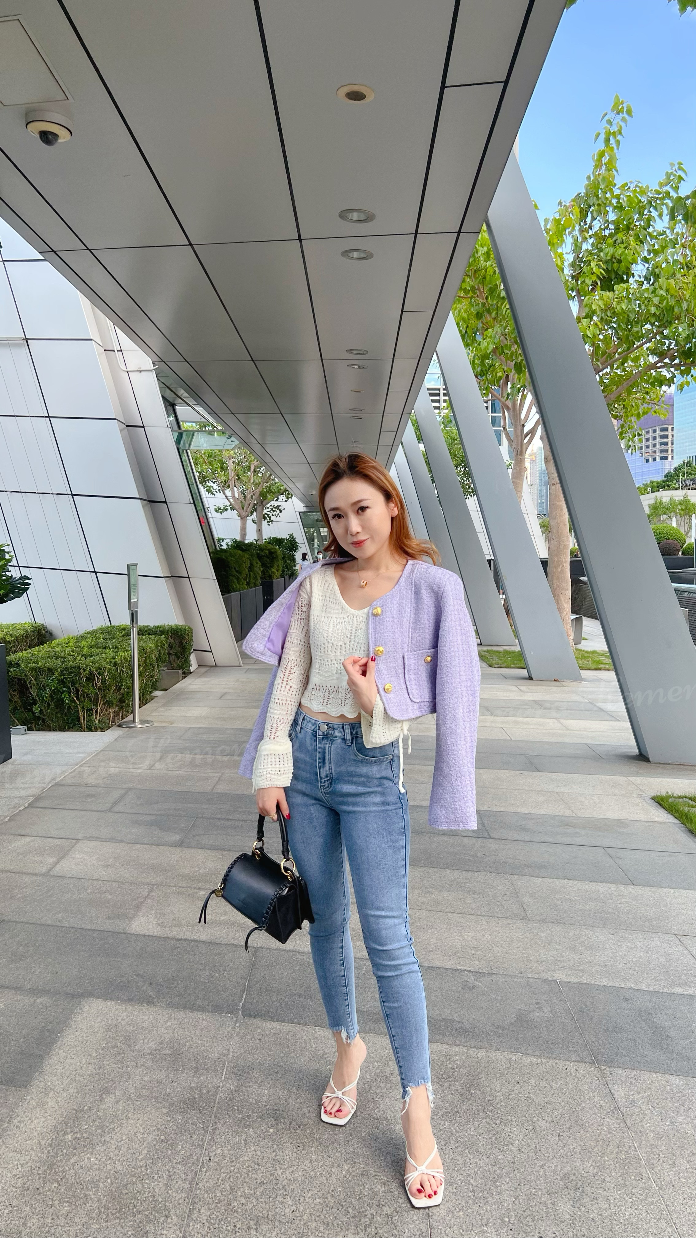 COCO STYLE Tweed料短版金鈕扣外套 JK22S1026