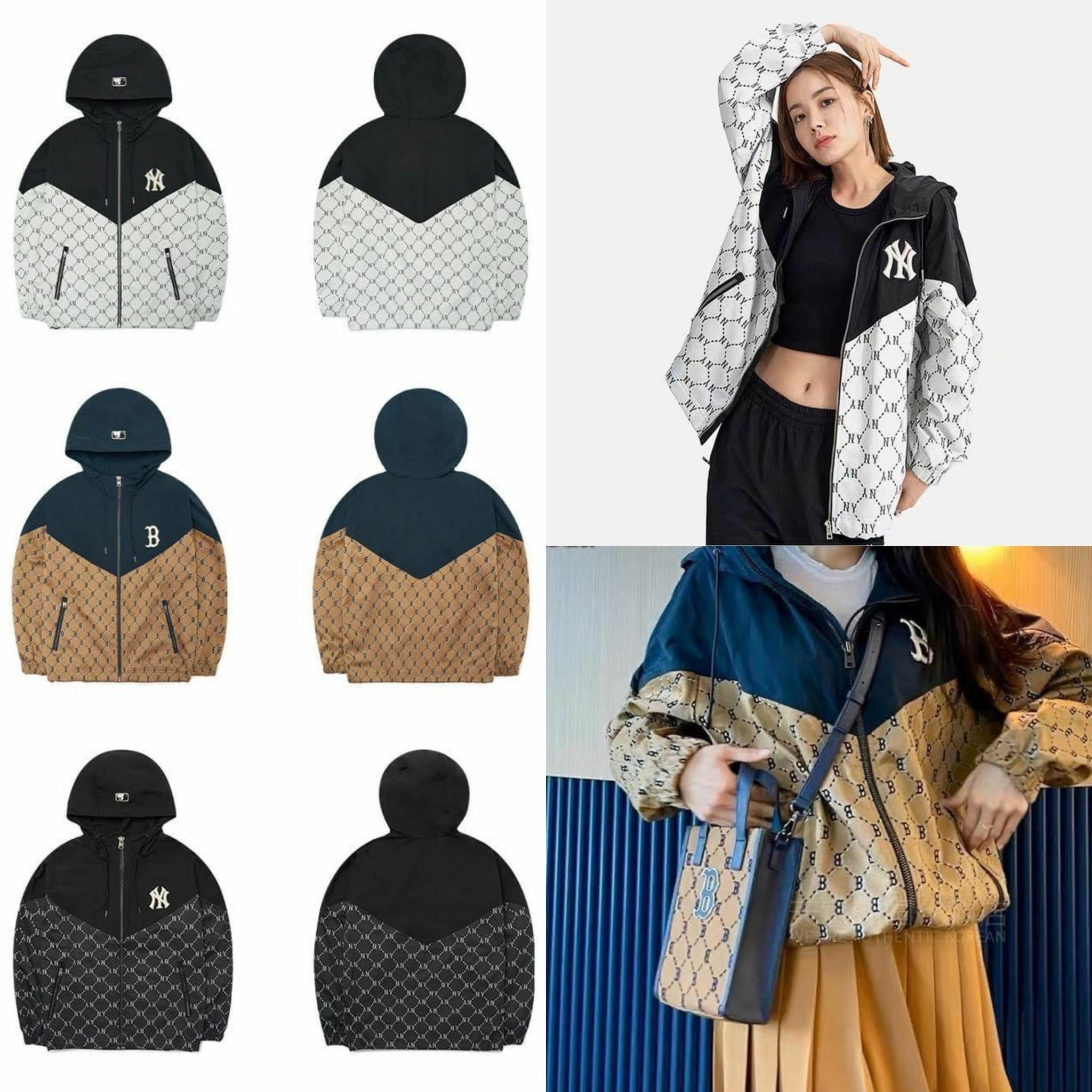 🪄限定韓版🇰🇷✨新款MLB 拼色老花Logo 風摟外套-2203304