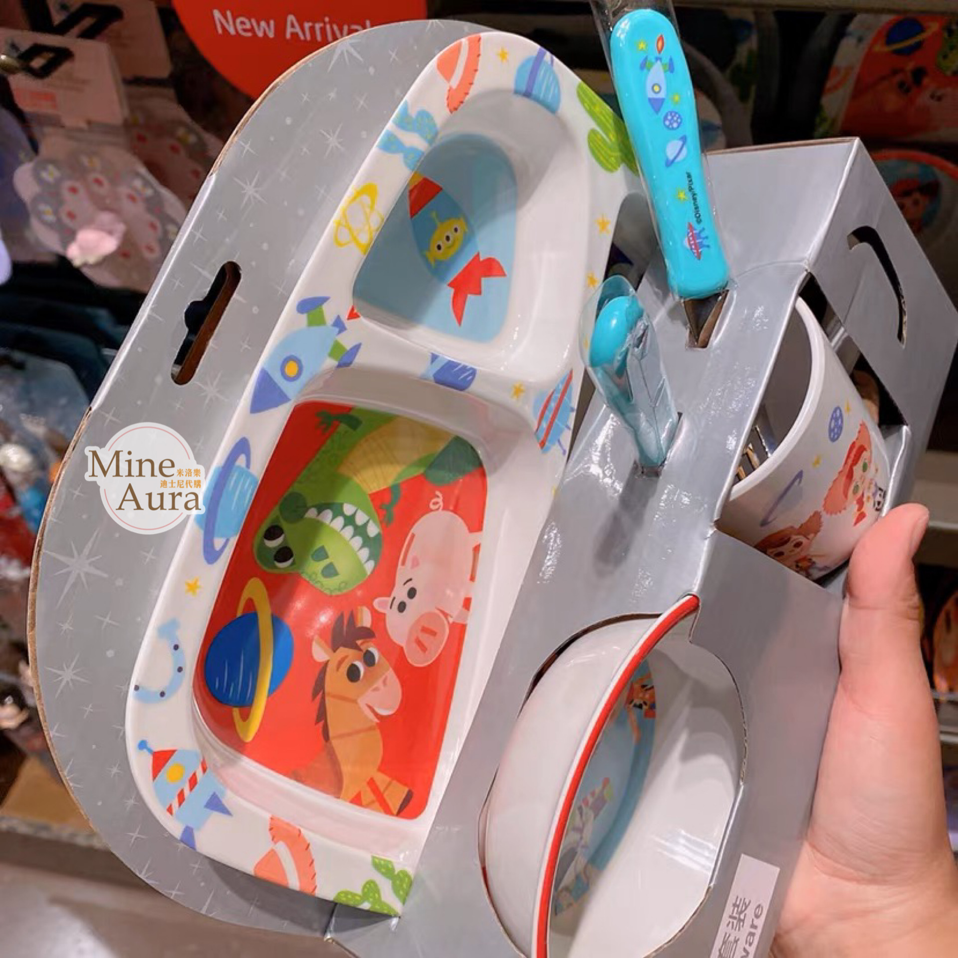 玩具總動員 Toy Story 兒童餐具組 餐盤 水杯 碗 湯匙 叉子 -上海迪士尼樂園