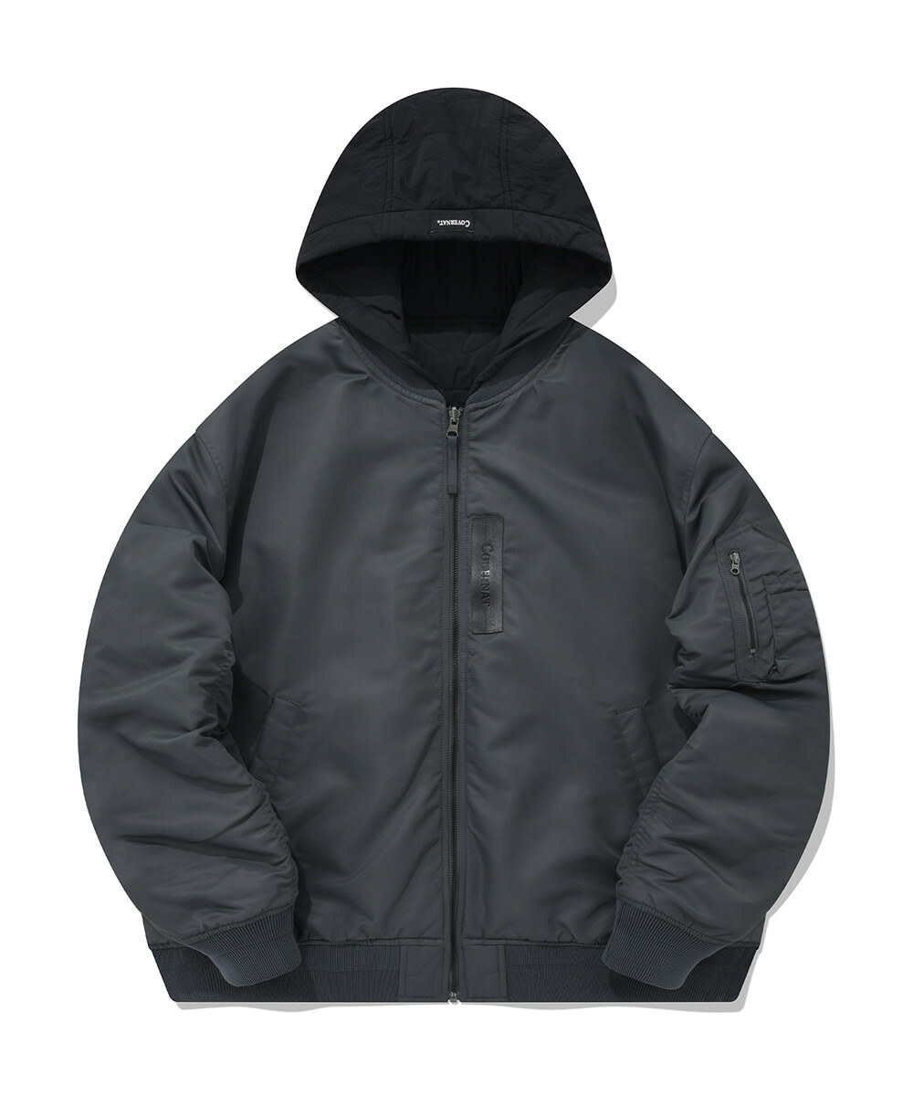 COVERNAT 雙面絎縫 MA-1 連帽 外套 夾克 深灰色