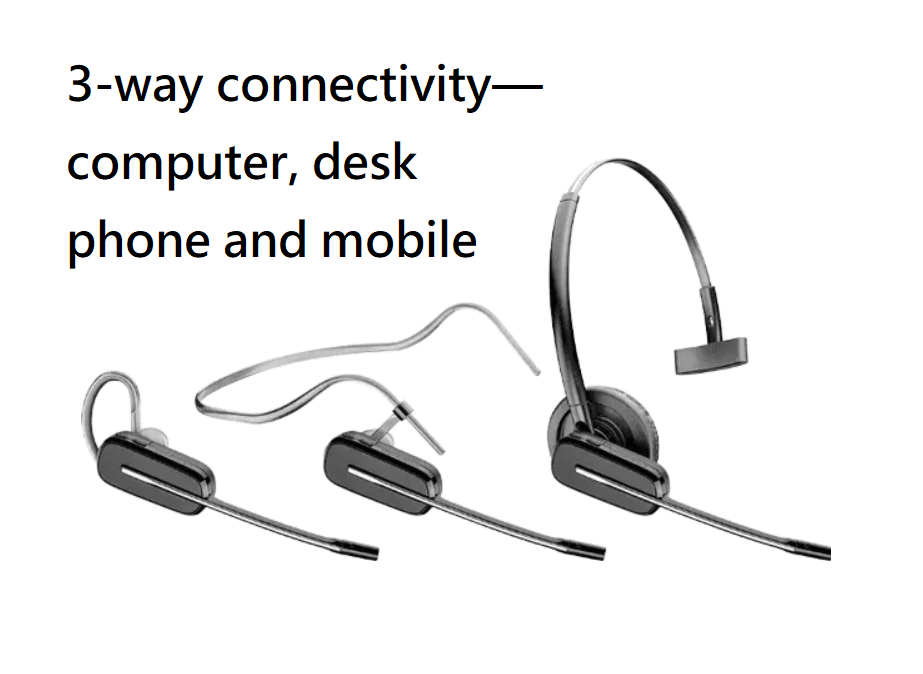 Poly Savi S8240 Office 3-in-1 wearing style Convertible, Connects to Desk phone / PC (USB-A ) & Mobile (Bluetooth) Formerly Plantronics & Polycom