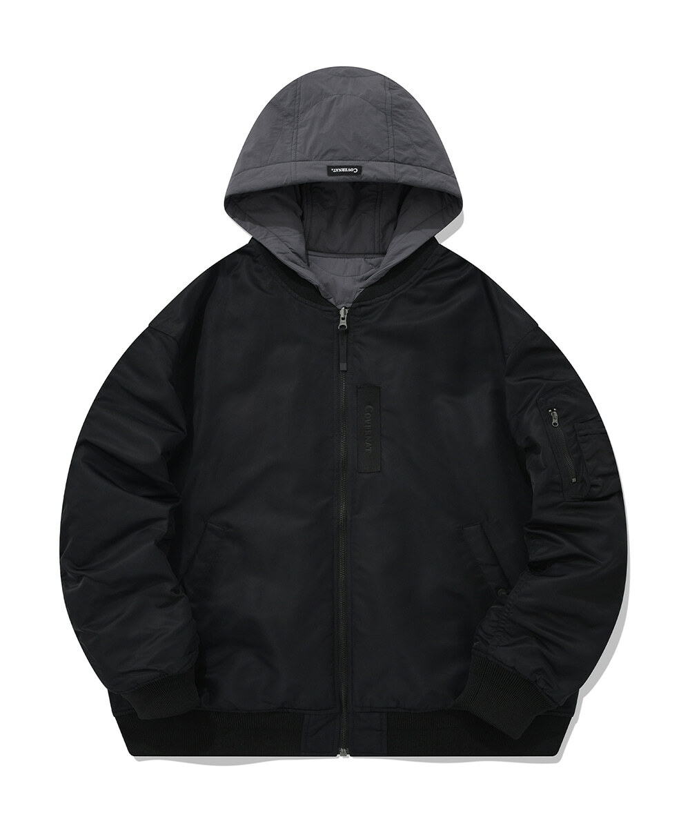 COVERNAT 雙面絎縫 MA-1 連帽 外套 夾克 深灰色