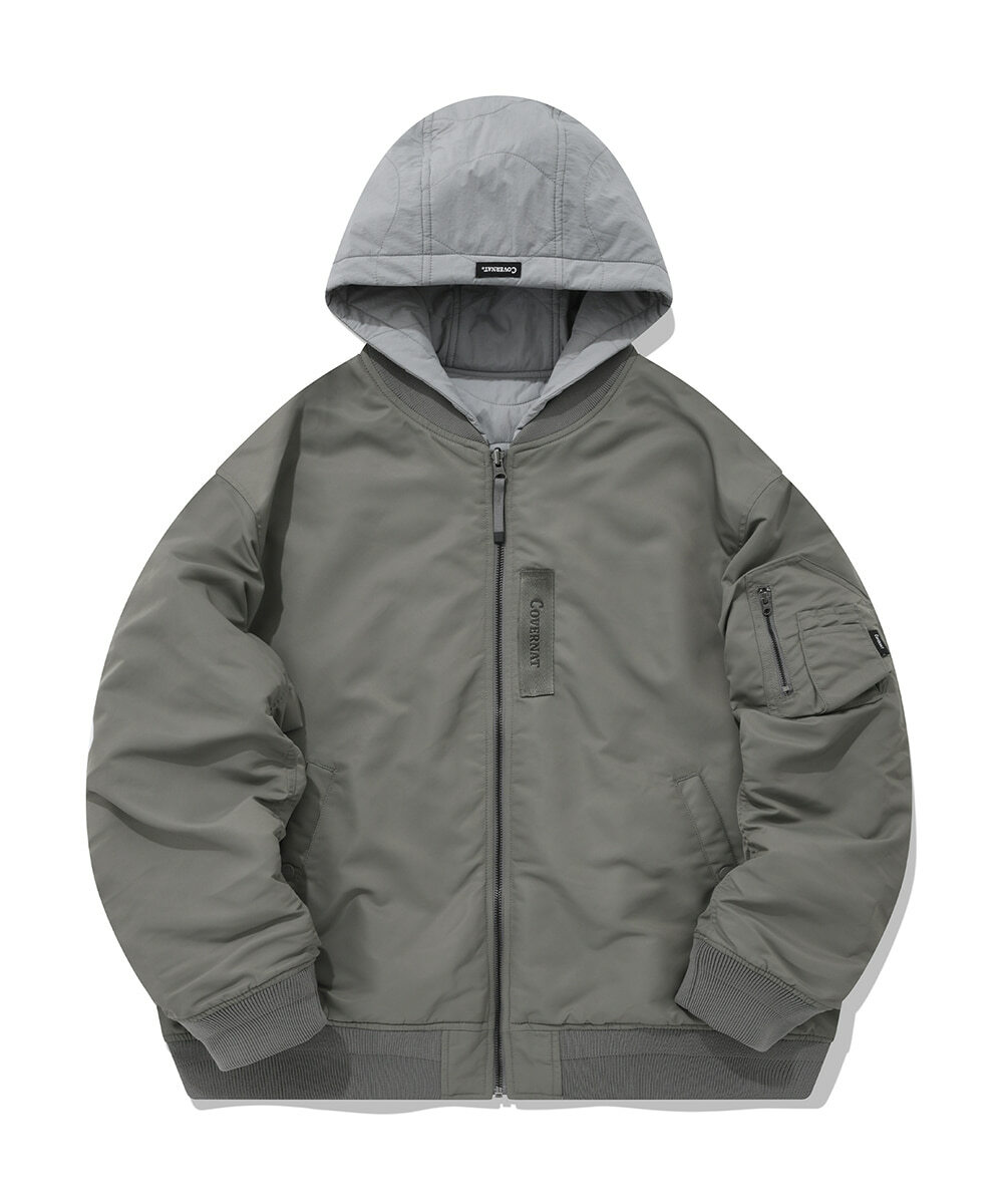 COVERNAT 雙面絎縫 MA-1 連帽 外套 夾克 橄欖色