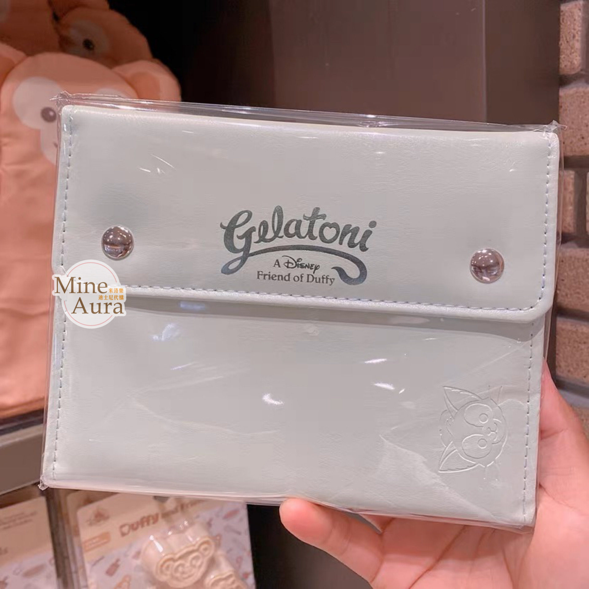 傑拉托尼 畫家貓 Gelatoni 綠色皮質 筆記本 記事本 手帳本 -上海迪士尼樂園