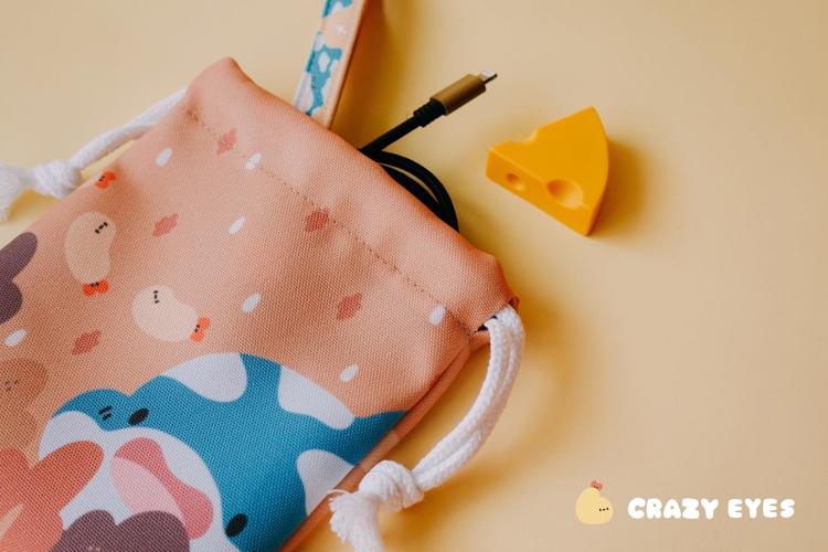 Crazy eyes 瘋狂眼珠｜束口袋｜鯨鯊秋日