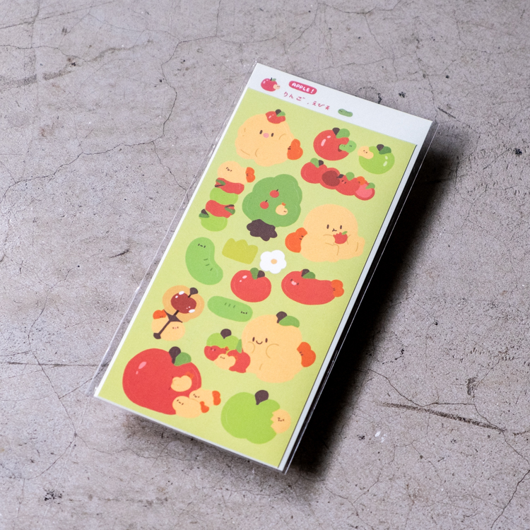 Crazy eyes 瘋狂眼珠｜長貼紙｜蘋果蟲蟲