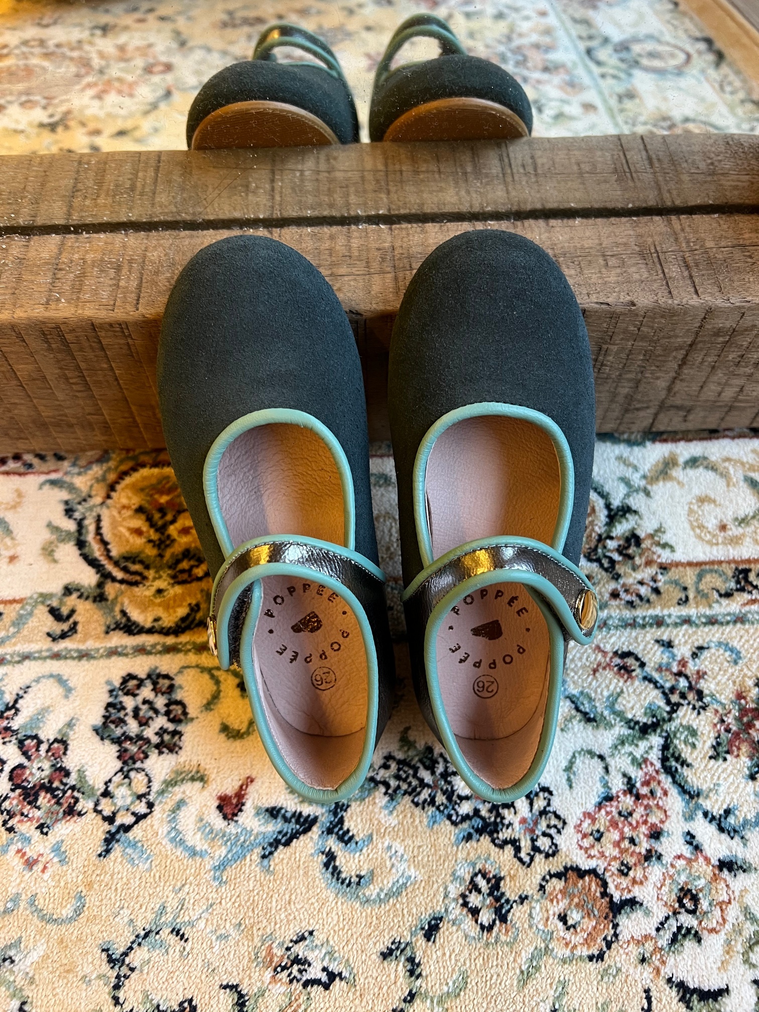 POPPEE 滾邊瑪莉珍鞋 BULLE 冷杉綠