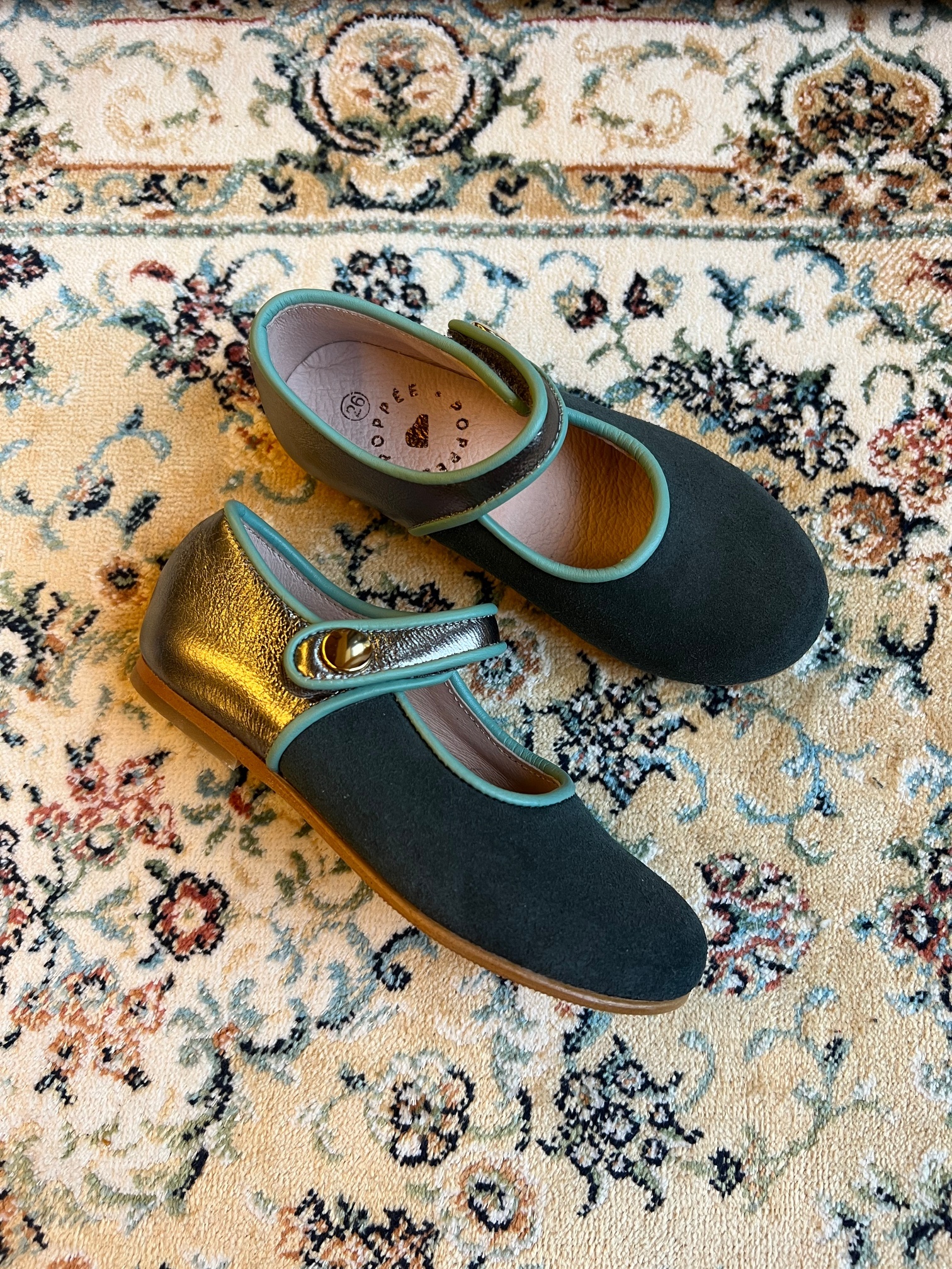 POPPEE 滾邊瑪莉珍鞋 BULLE 冷杉綠