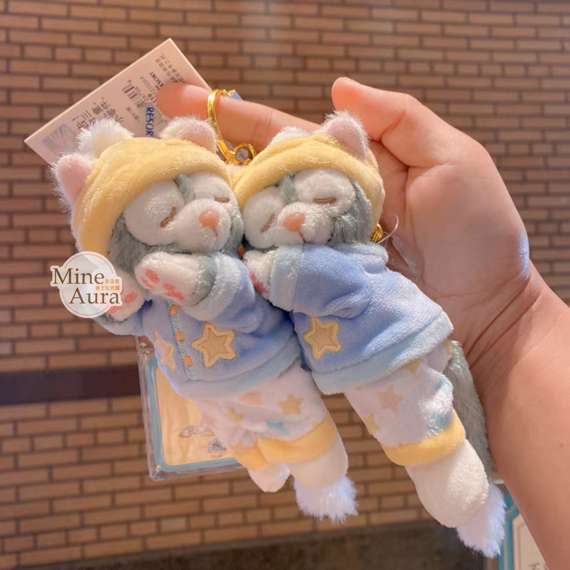 暖暖家居 傑拉托尼 畫家貓 Gelatoni 趴趴睡顏 吊飾 鑰匙圈 -上海迪士尼樂園