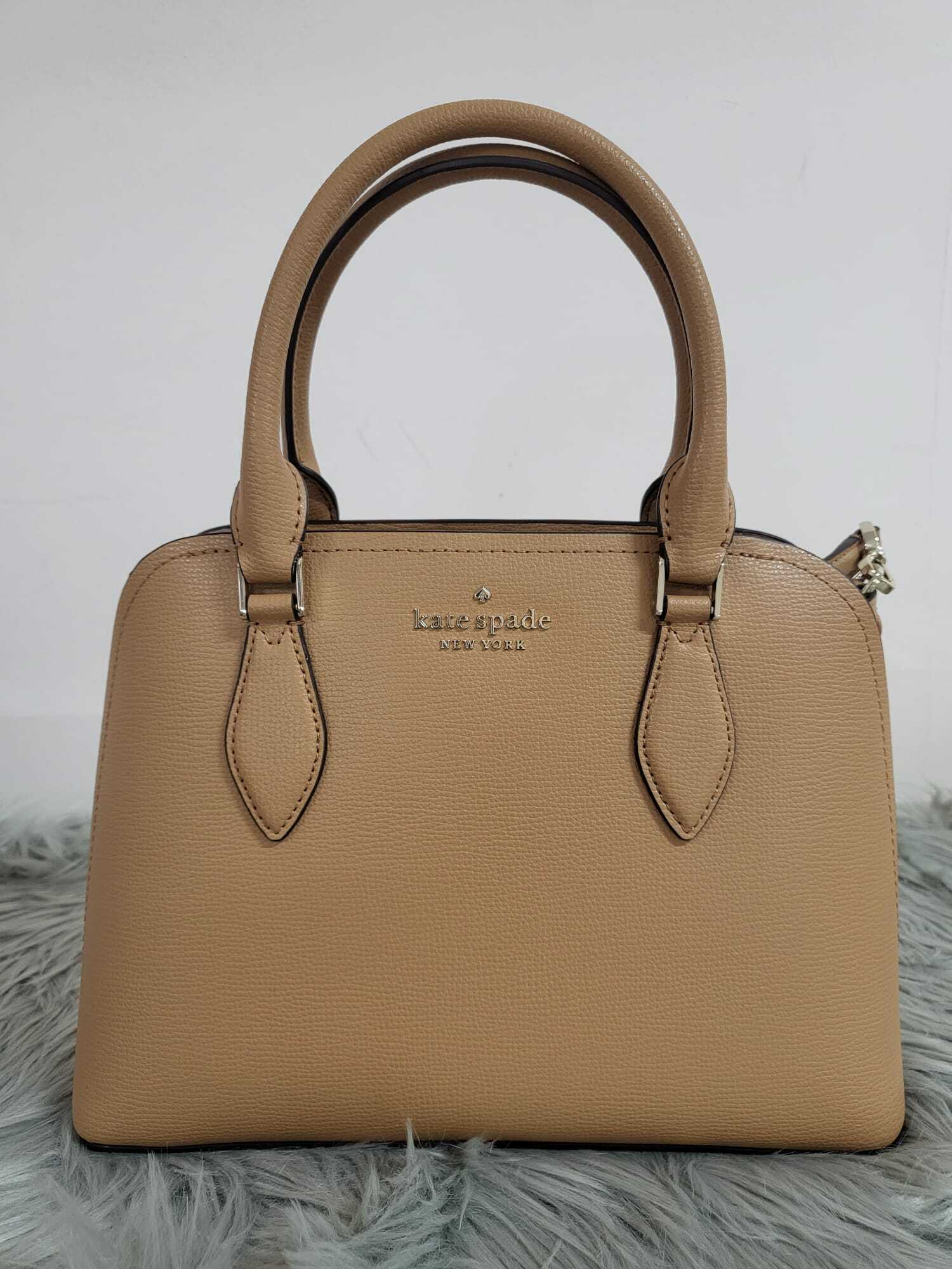 [S] KATE SPADE DARCY REFINED SMALL SATCHEL BAG, BROWN CLASSIC SA, 767883201565 (K429)