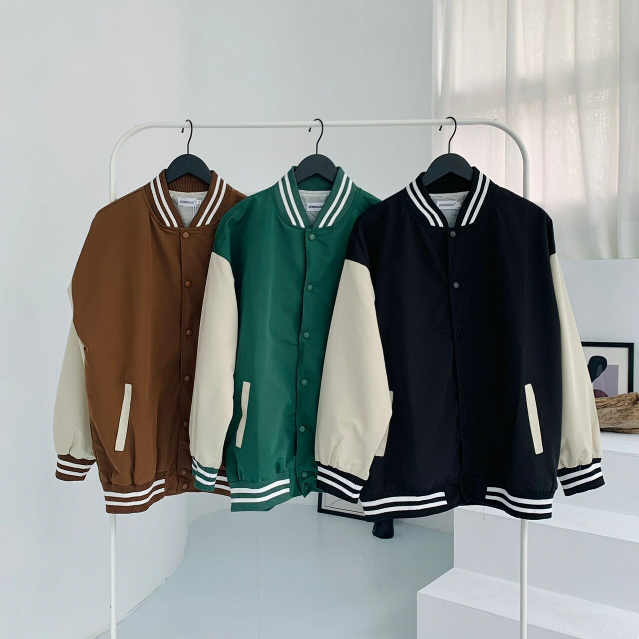 棒球外套 拼接袖 厚磅尼龍
