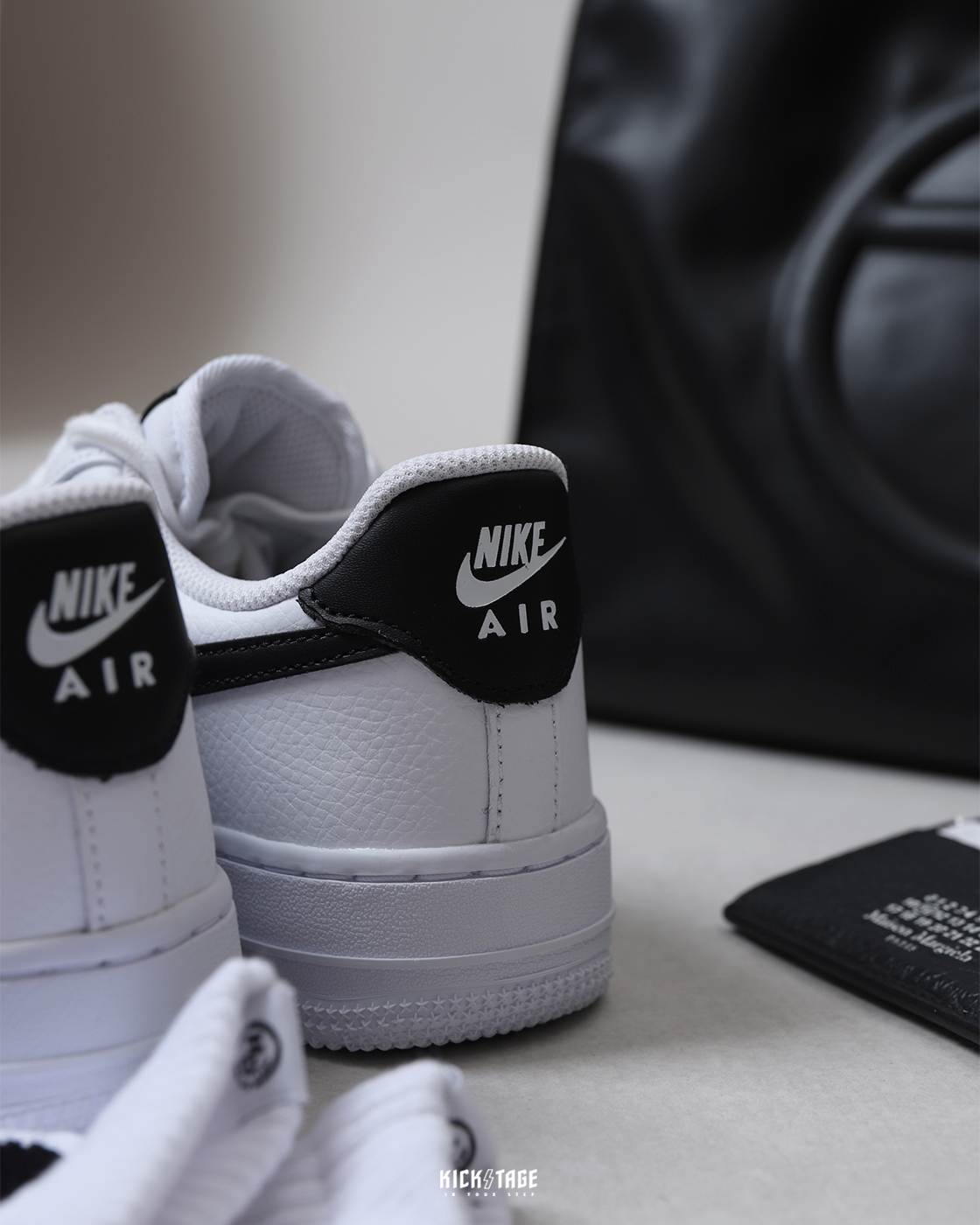 NIKE AIR FORCE 1 全白黑勾AF1 鐵牌小GD 白黑低筒休閒鞋【DD8959-103】