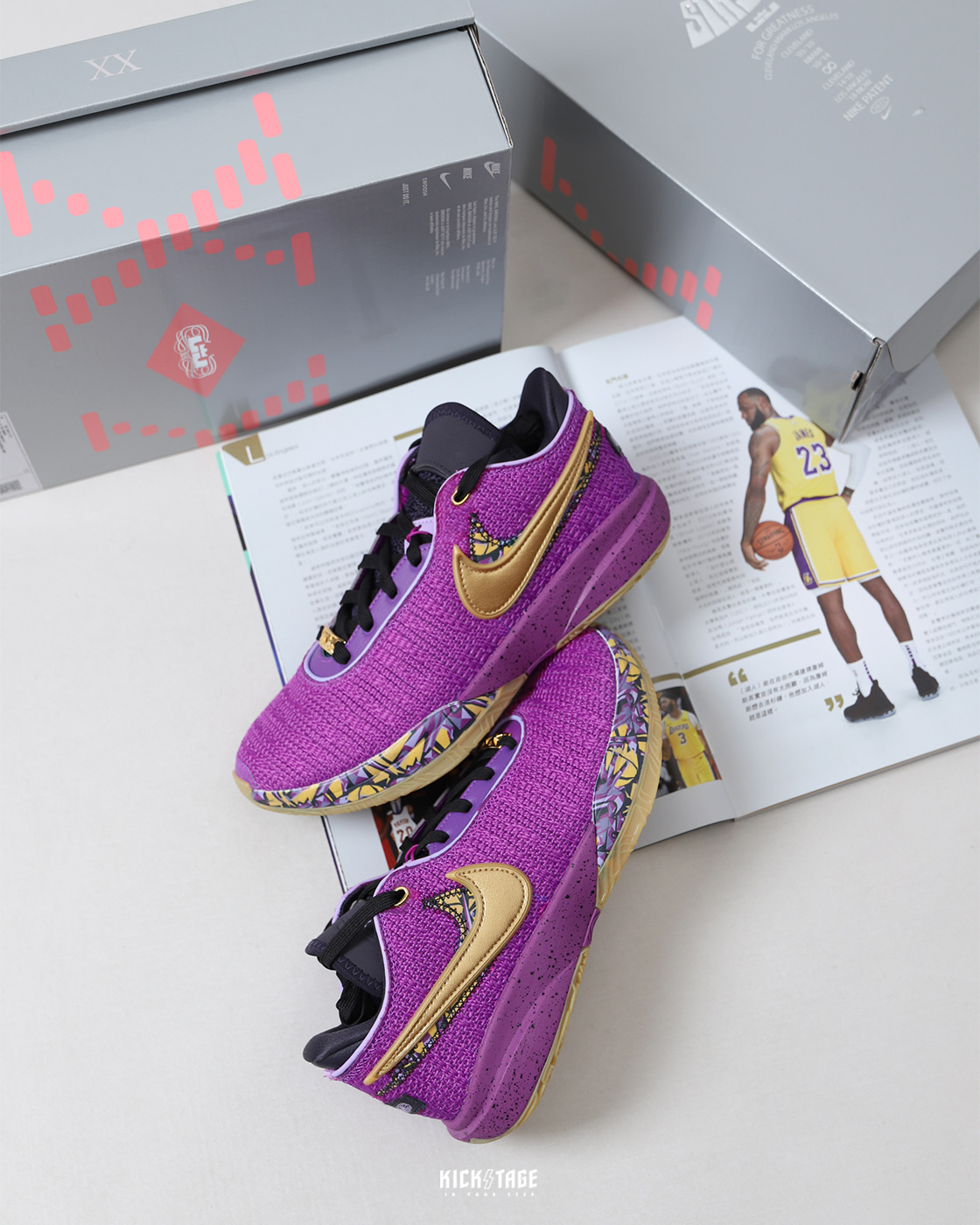 **特價商品售出不退換**NIKE LEBRON XX Vivid Purple 詹姆士 JAMES 紫金 湖人隊 低筒藍球鞋【FD0207-500】LBJ20 大童鞋 女生尺寸
