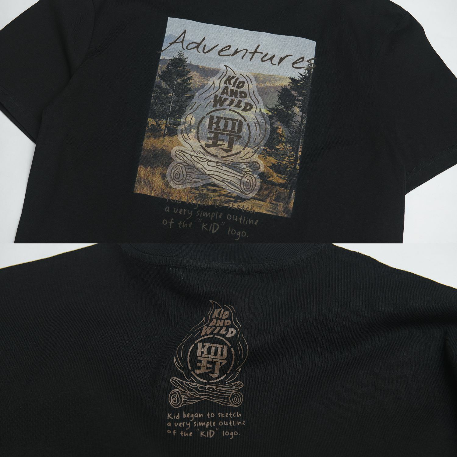 KID ® 營火相片短T 黑