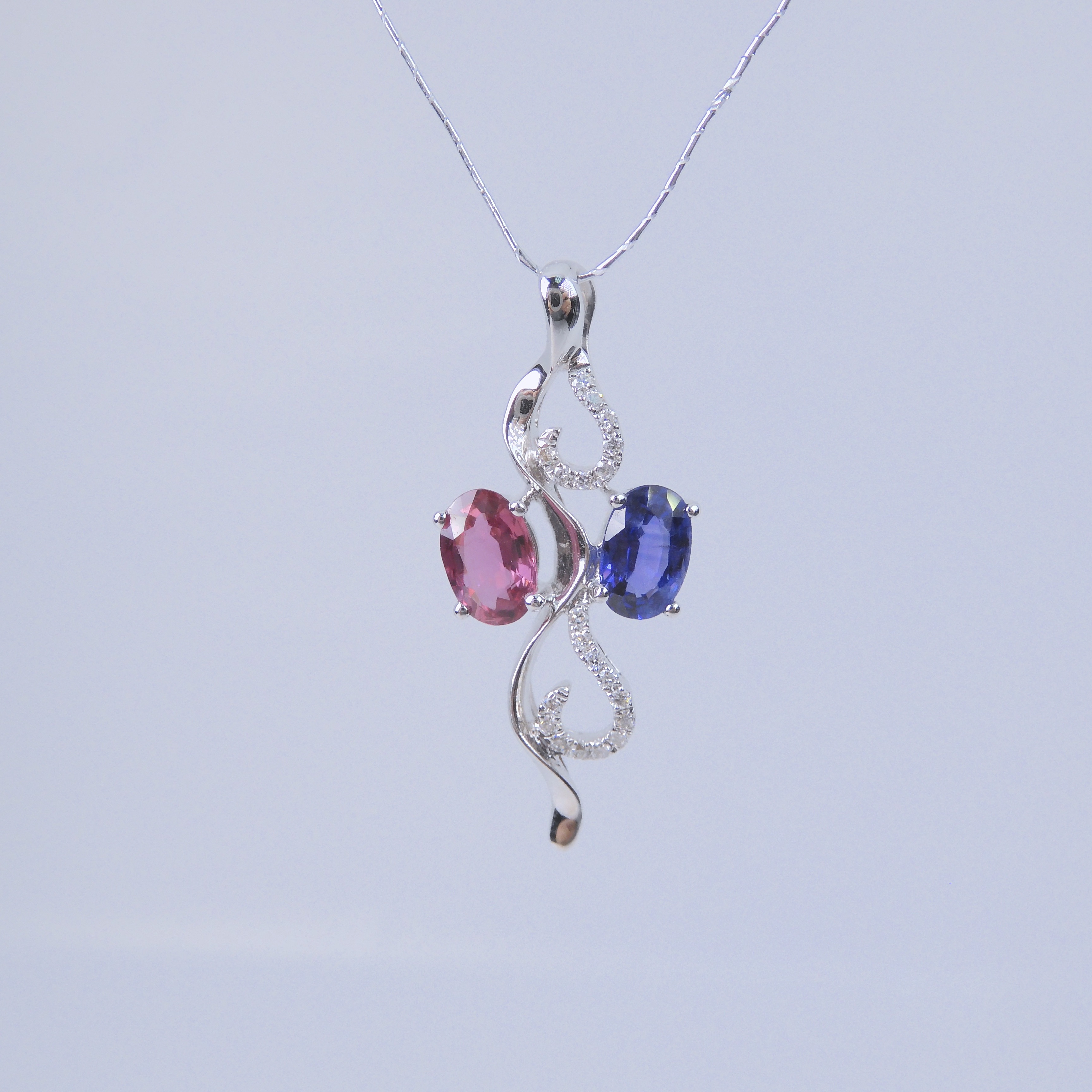 18K金 1.163ct 藍寶石吊墜