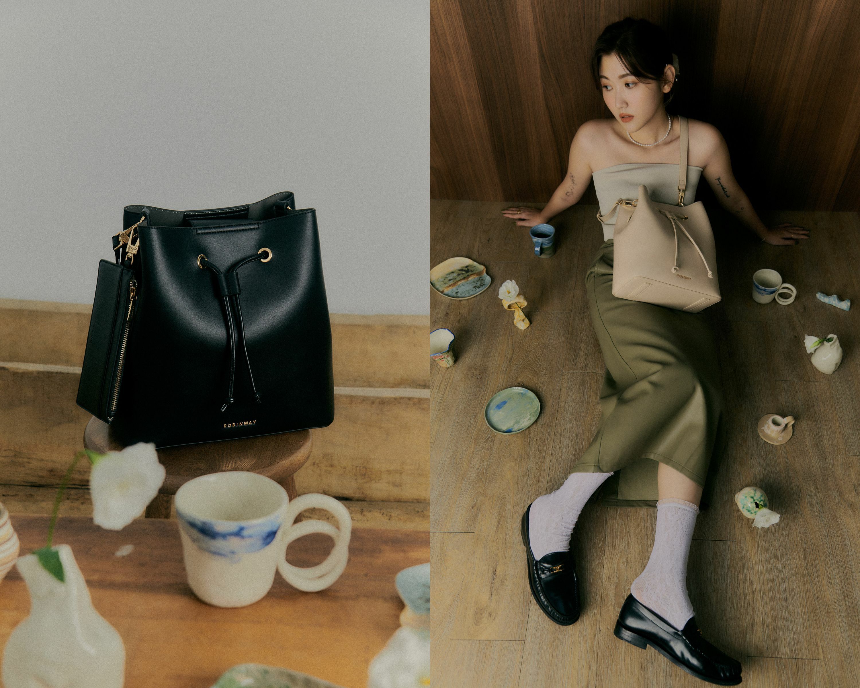 柔軟的水桶包造型是此款主要標幟