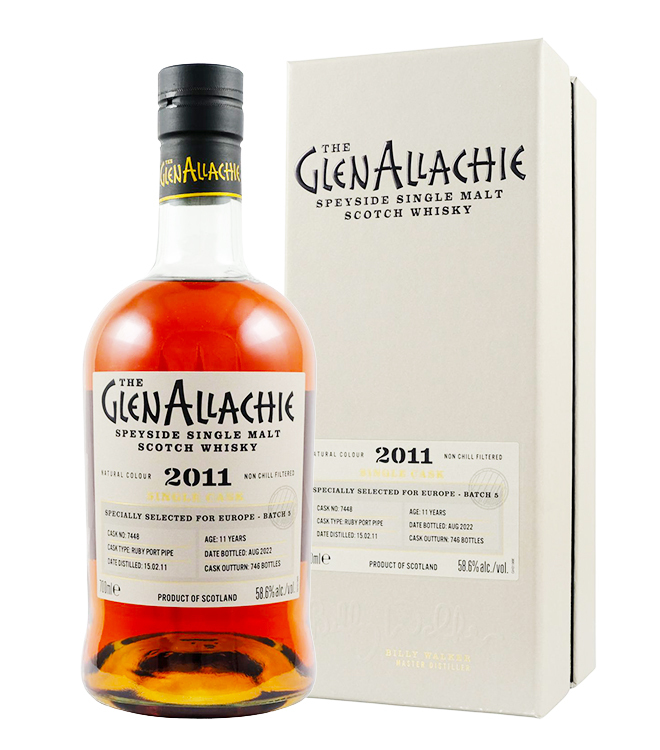 The GlenAllachie 2011 Cask No:7448 Single Malt Whisky 700mL