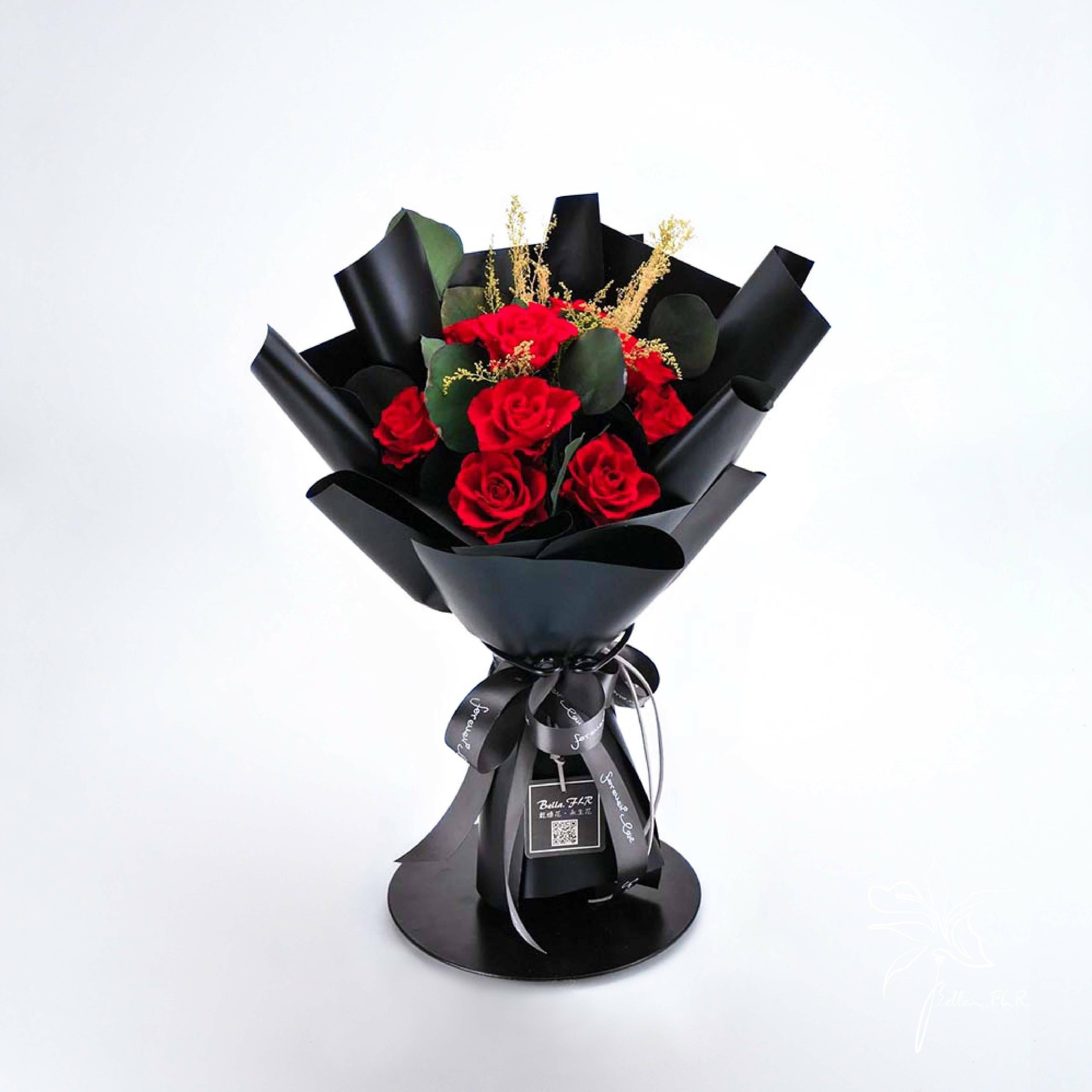 【99次我愛他】9朵永生玫瑰花束