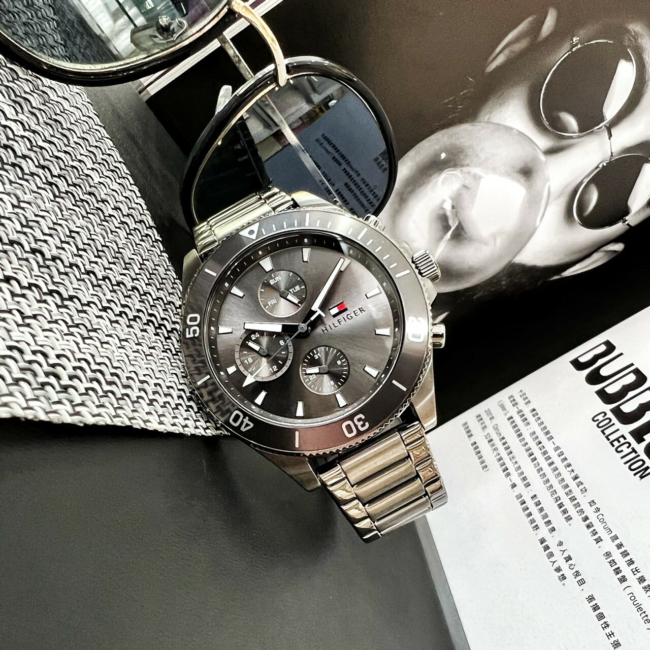 【Tommy Hilfiger】多功能水鬼造型三眼男錶 1791918 46mm 現代鐘錶