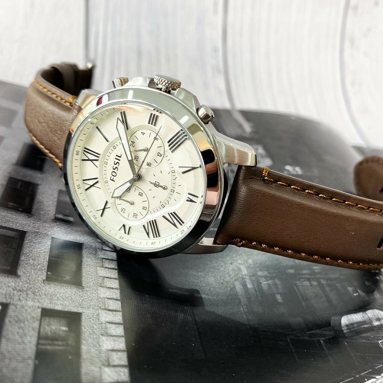 【Fossil】Grant 系列 羅馬時標計時腕錶FS4735IE 44mm   現代鐘錶