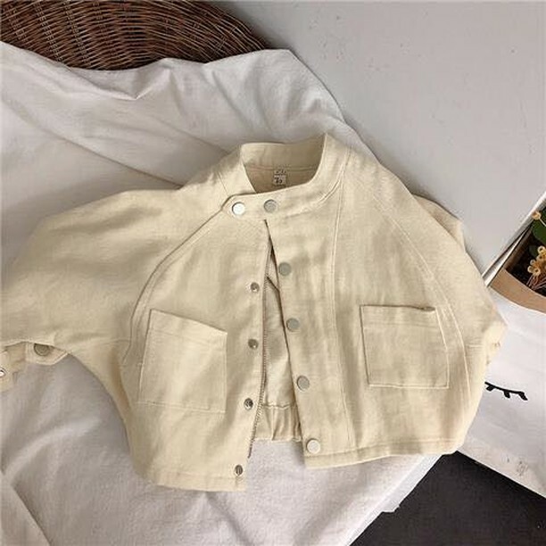 T06BE_💛韓風米色蝙蝠袖外套