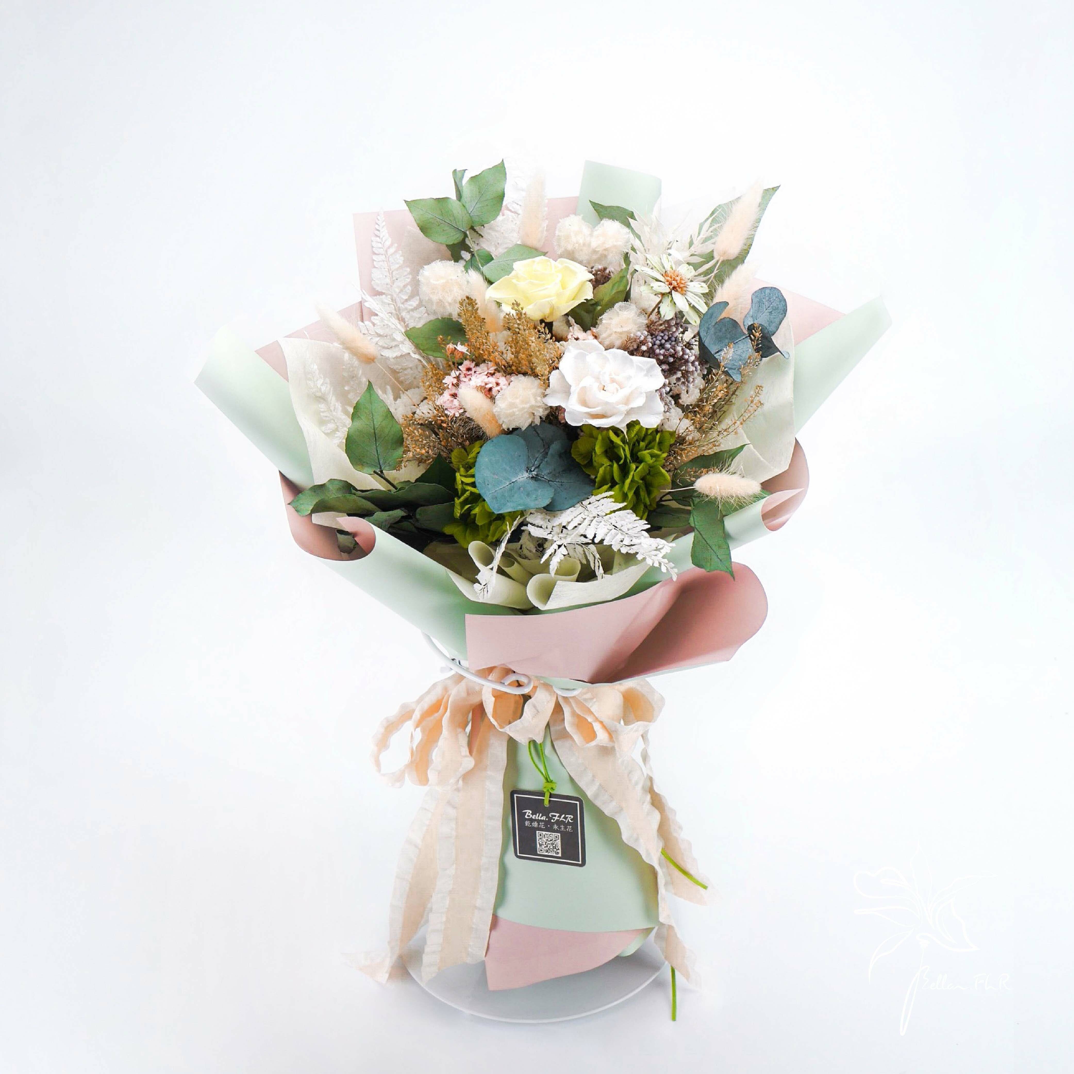 【薄荷糖】中型永生乾燥花束