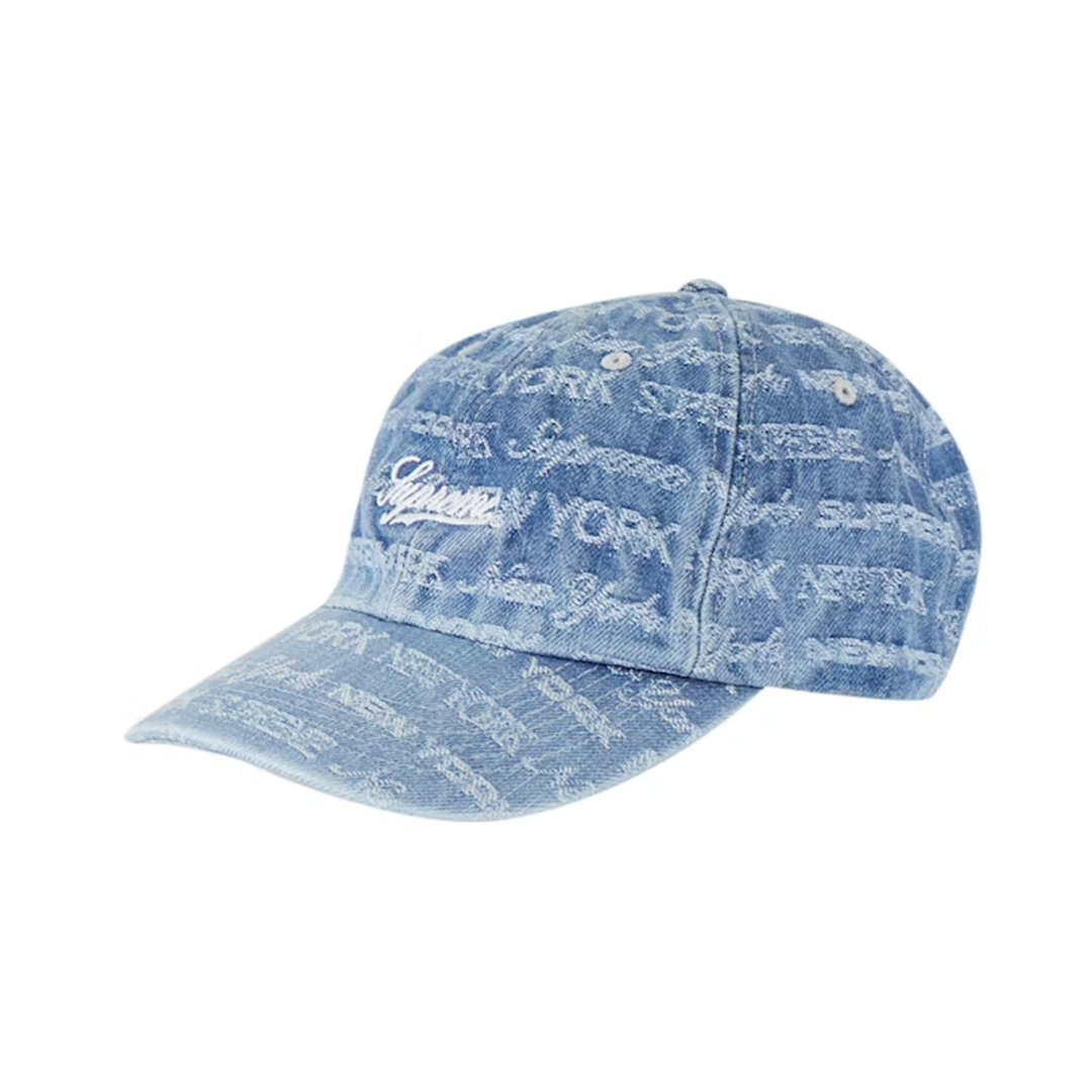 Supreme 22FW Multi Type Jacquard Denim 6-Panel 滿版丹寧藍色