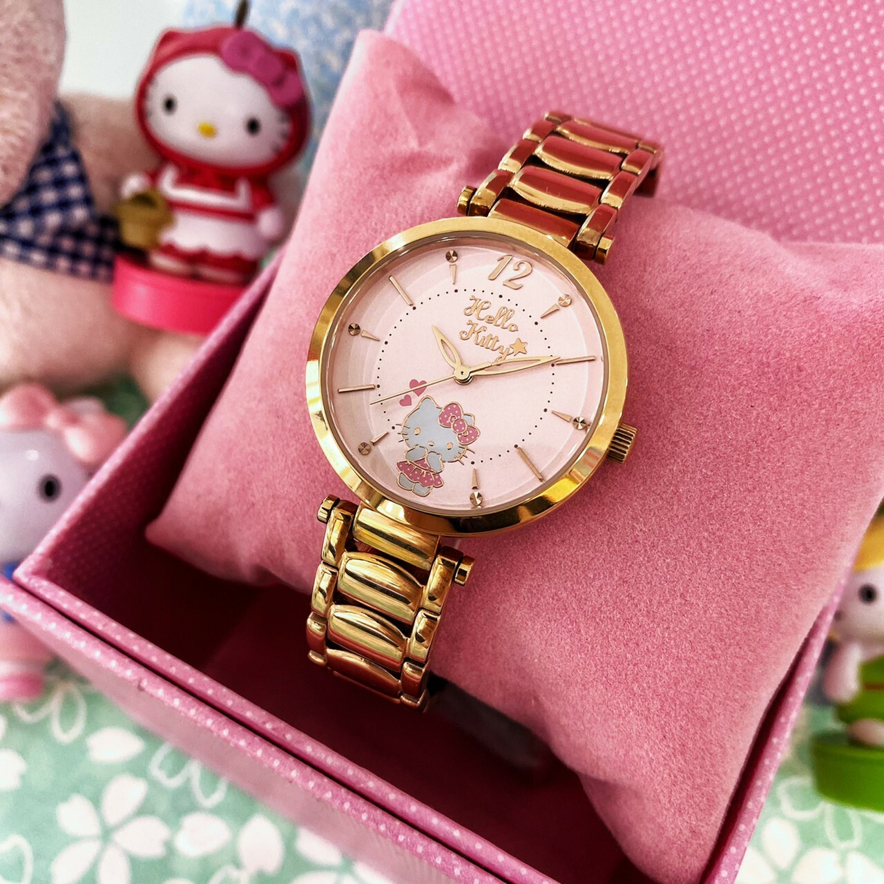 【HELLO KITTY】水玉點點甜美手錶 LK709LRPI (玫瑰金)32mm  現代鐘錶