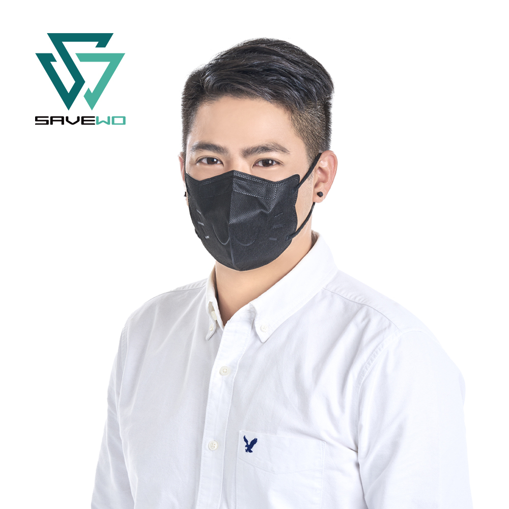 *ADT 成人版* SAVEWO 3DMEOW BLACK 救世立體喵成人版防護口罩 黑色 (30片獨立包裝/盒) (90% 以上成人適用)