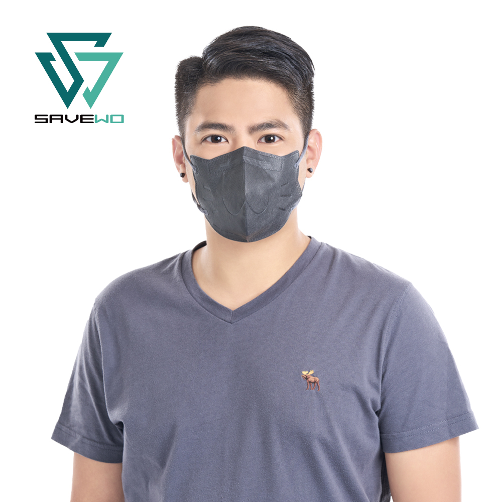 *ADT 成人版* SAVEWO 3DMEOW GREY 救世立體喵成人版防護口罩 灰色 (30片獨立包裝/盒) (90% 以上成人適用)