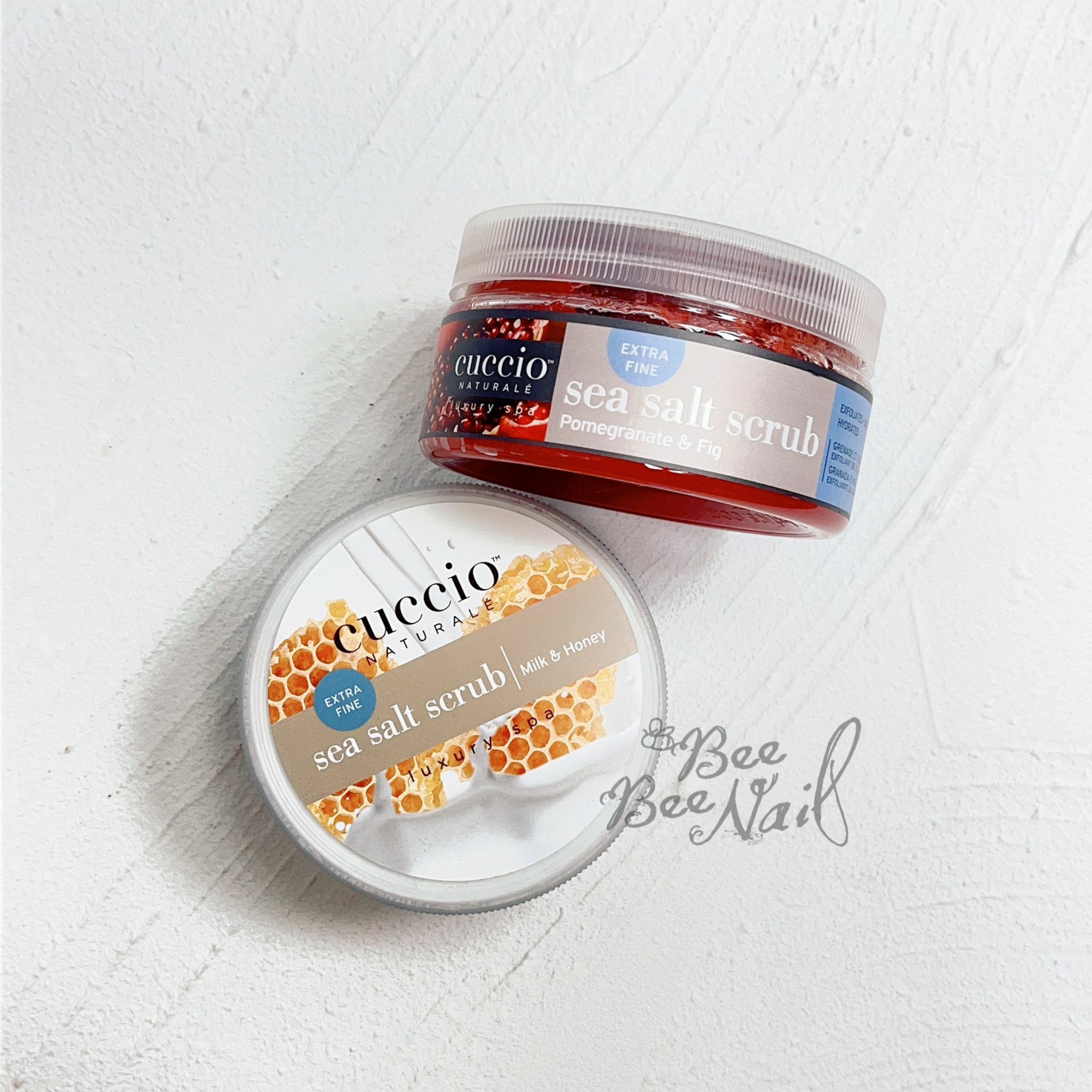Cuccio - 紅石榴無花果海鹽磨砂(幼砂) /牛奶蜜糖海鹽磨砂(粗砂) 8oz