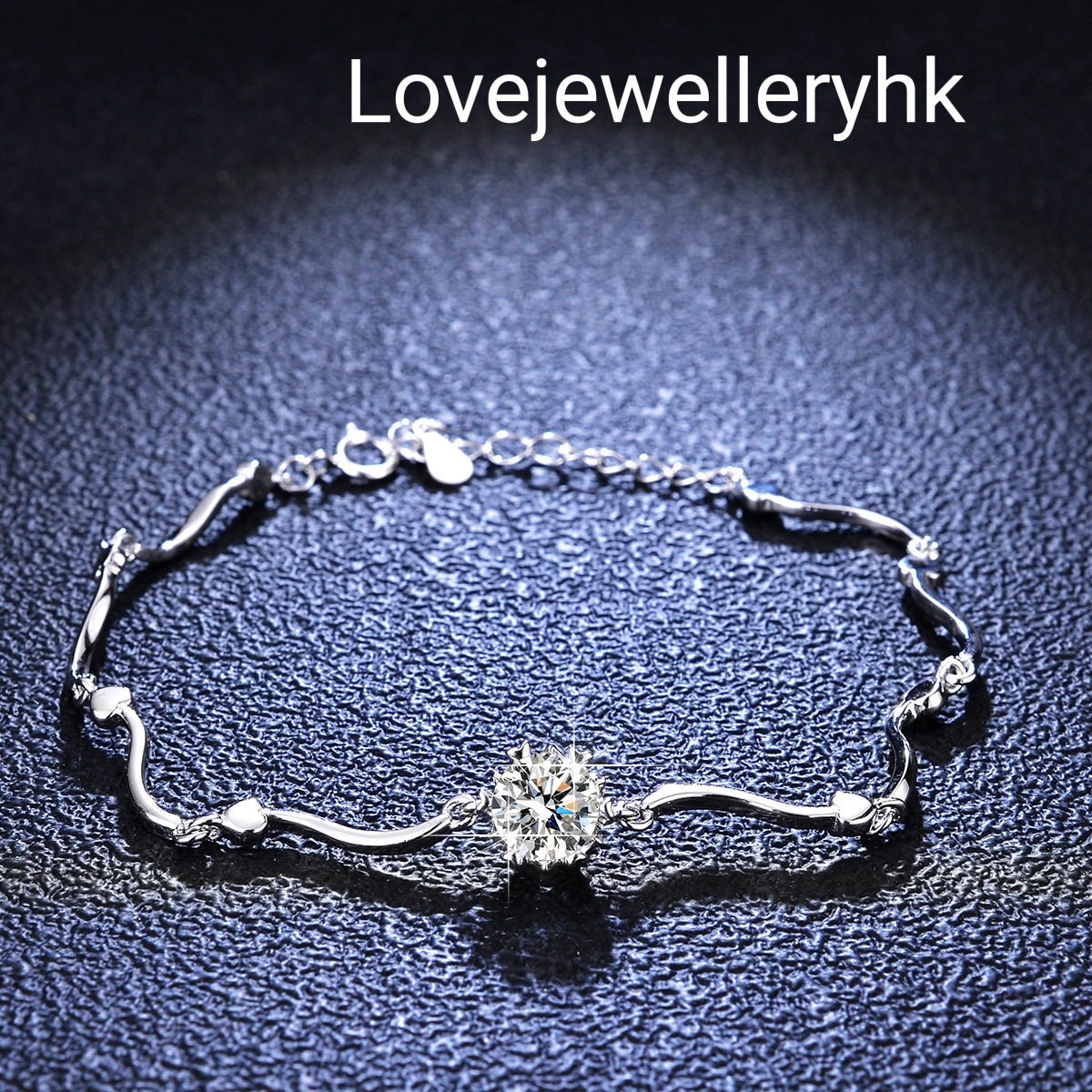 波浪型莫桑鑽手鍊   B1C019