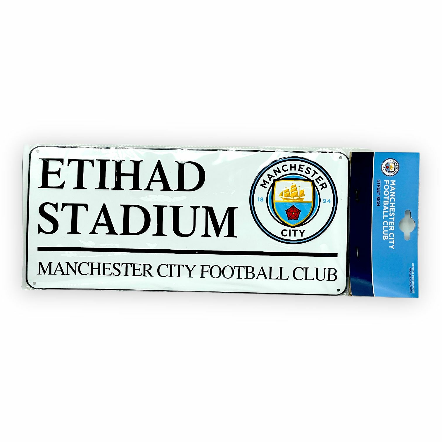 曼城白色伊蒂哈德球場金屬路牌