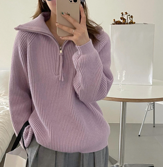 ᴷᴼᴿᴱᴬ 🇰🇷寬鬆慵懶風翻領毛衣