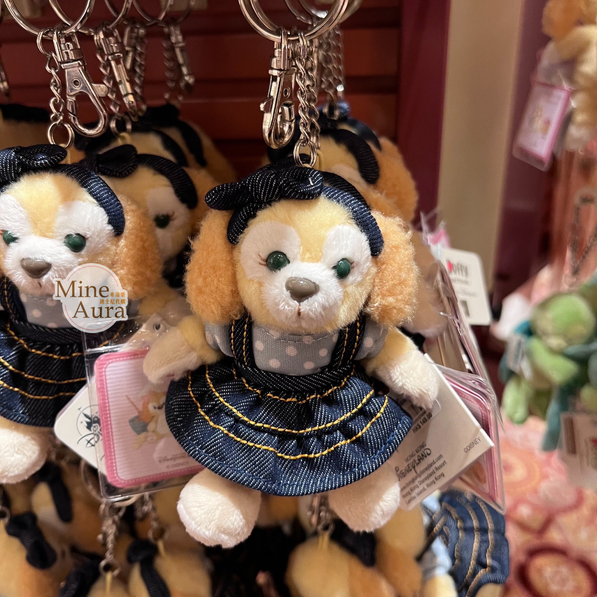 (現貨) 可琦安 餅乾 CookieAnn 牛仔裝造型 絨毛 吊飾 鑰匙圈 -香港迪士尼樂園