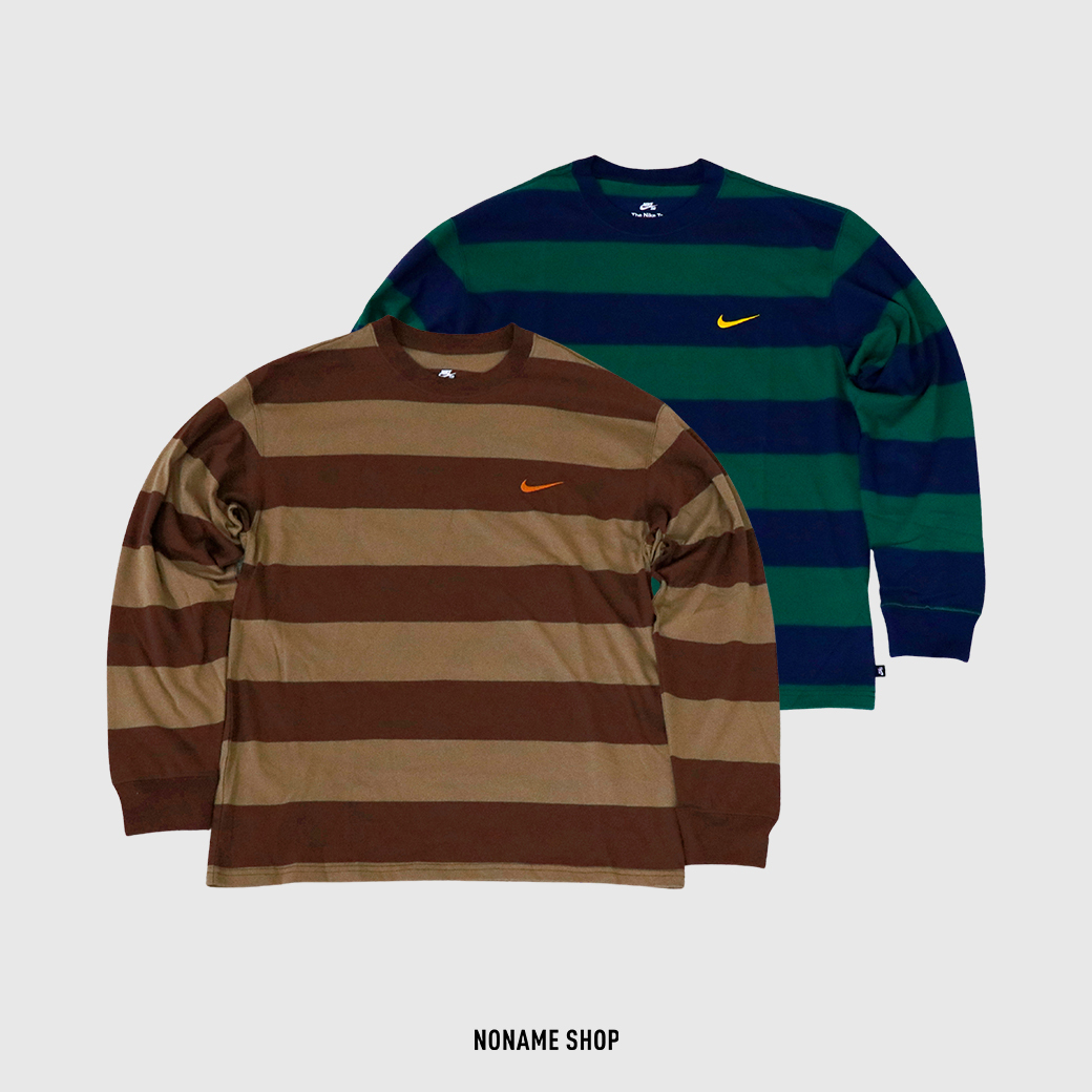 NIKE SB 條紋 刺繡 小勾 長袖 兩色