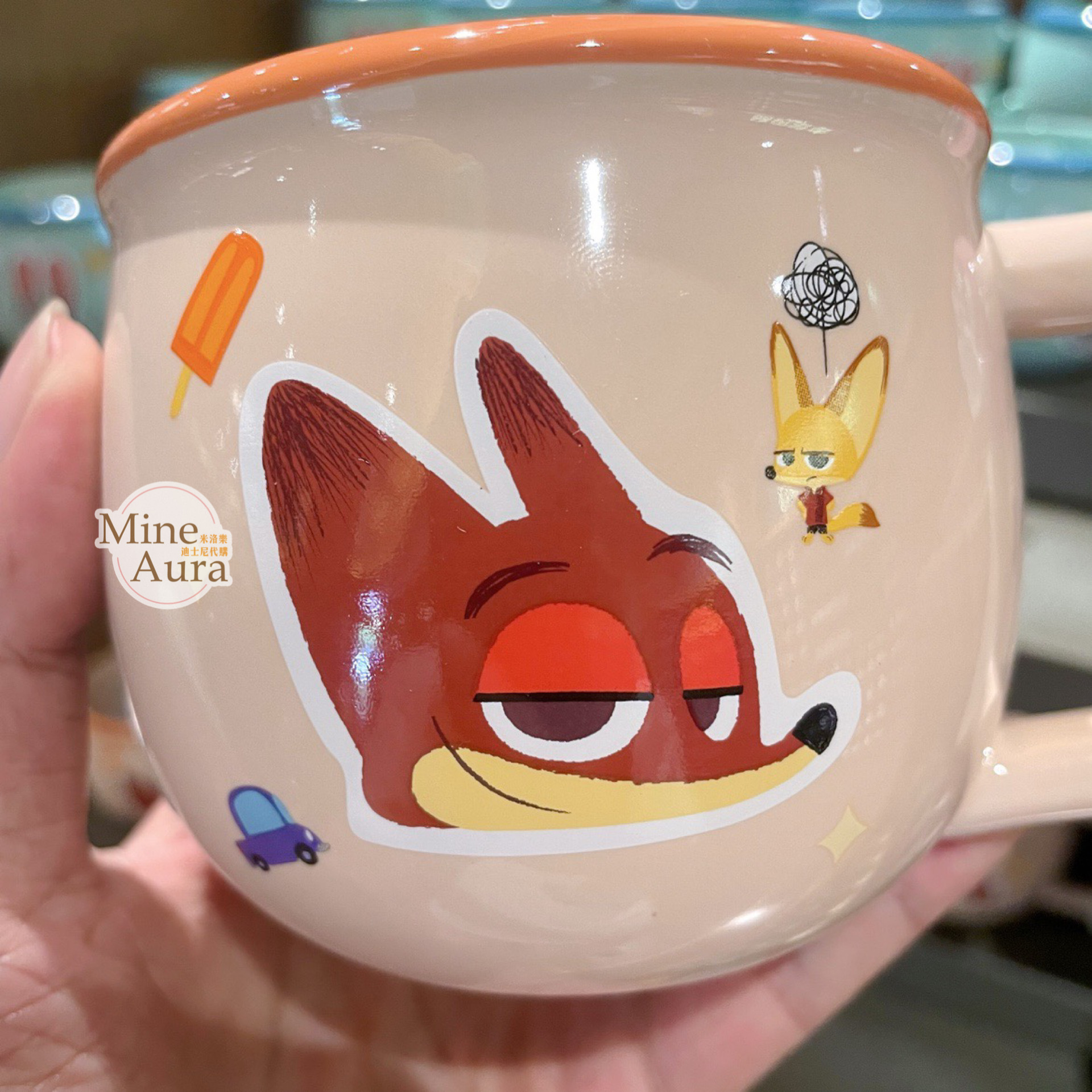胡尼克 Nick 狐狸 手把造型 馬克杯 水杯 動物方城市 Zootopia -上海迪士尼樂園