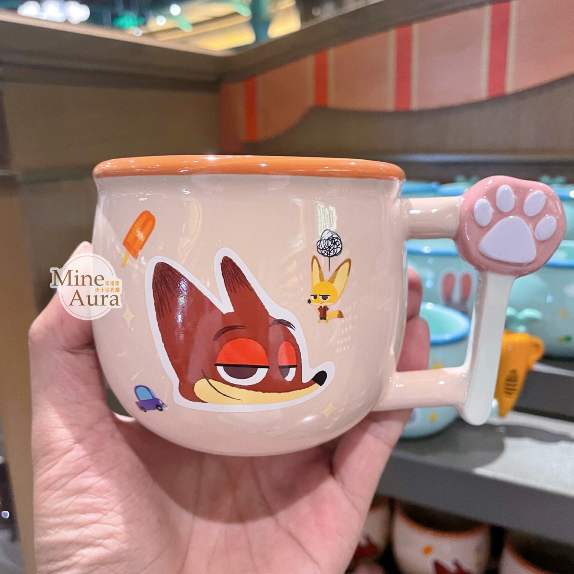 胡尼克 Nick 狐狸 手把造型 馬克杯 水杯 動物方城市 Zootopia -上海迪士尼樂園