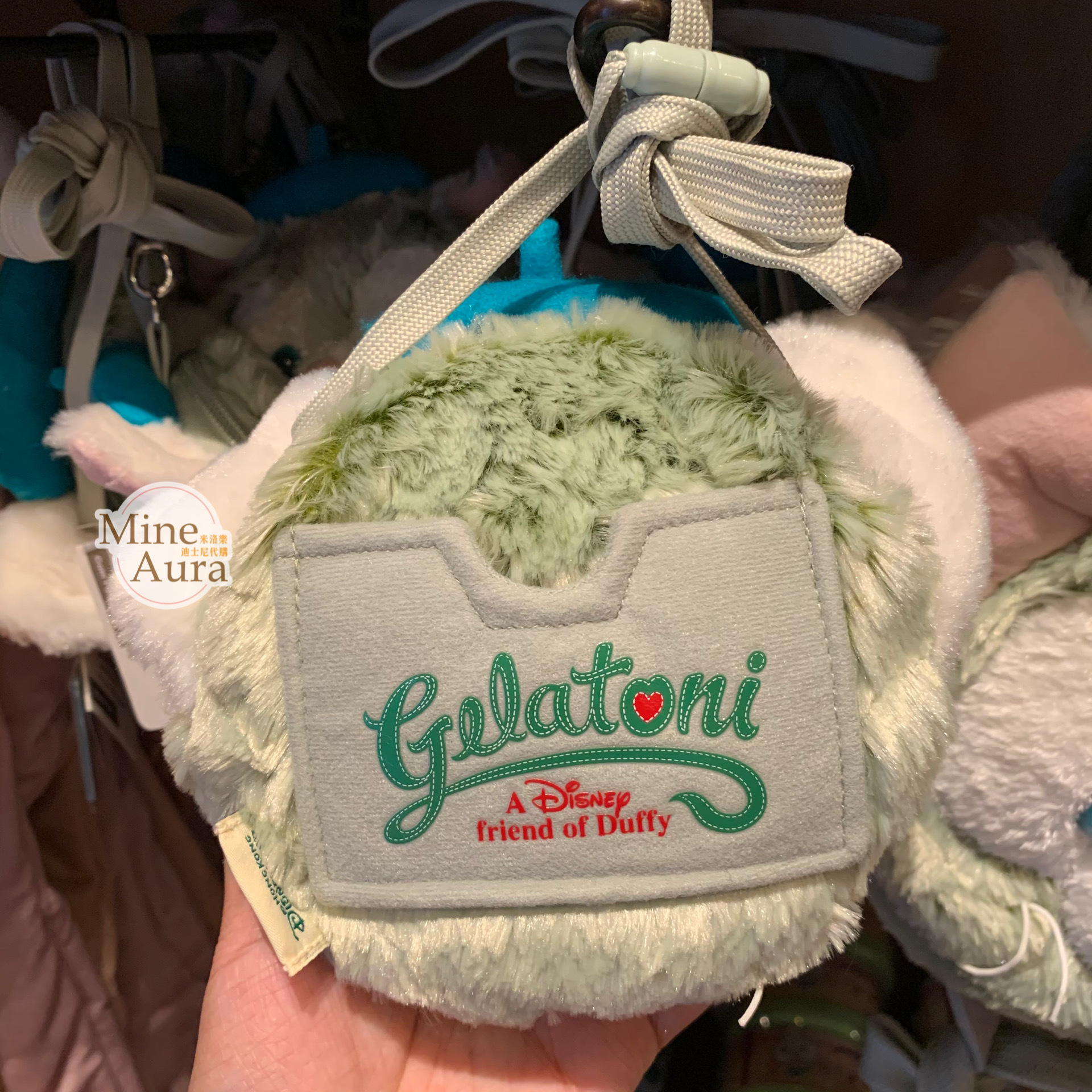 傑拉托尼 畫家貓 Gelatoni 大頭 絨毛 票卡包 掛脖 -香港迪士尼樂園