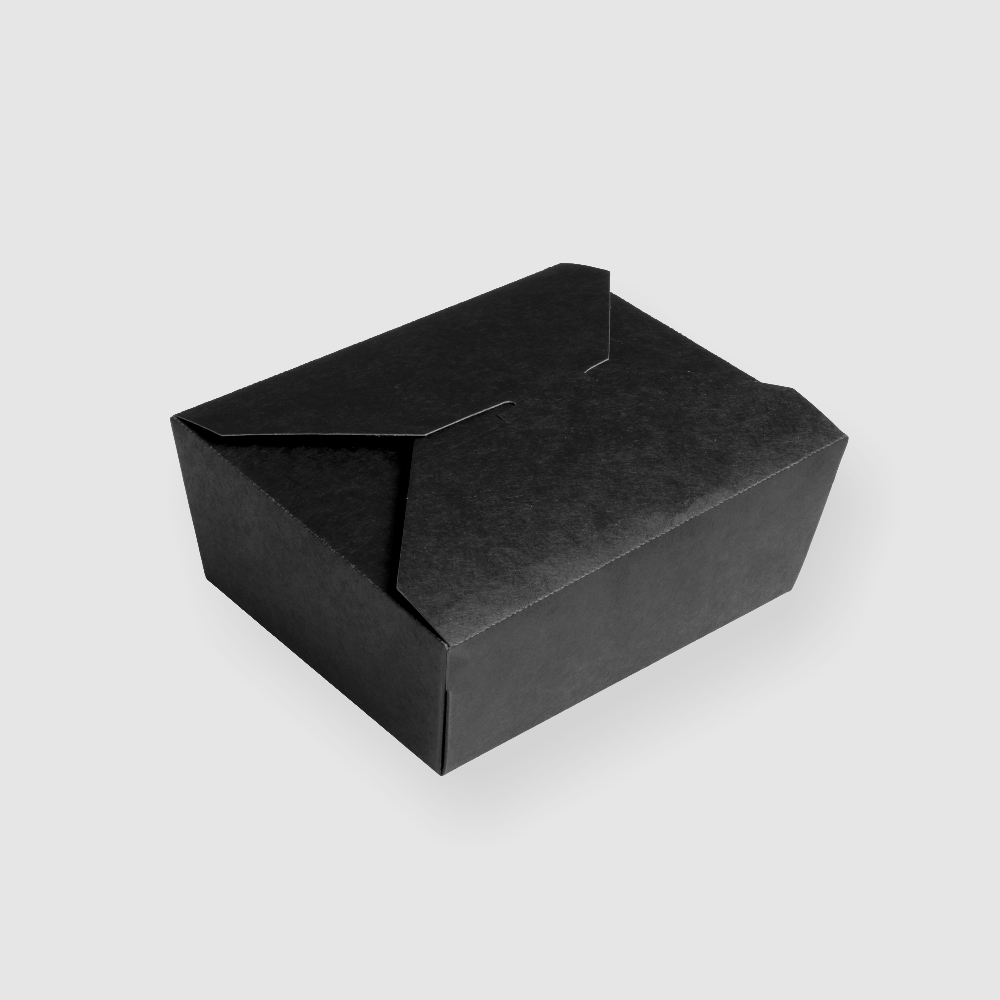 牛皮紙方形餐盒-全牛滿黑 1400ml 8號