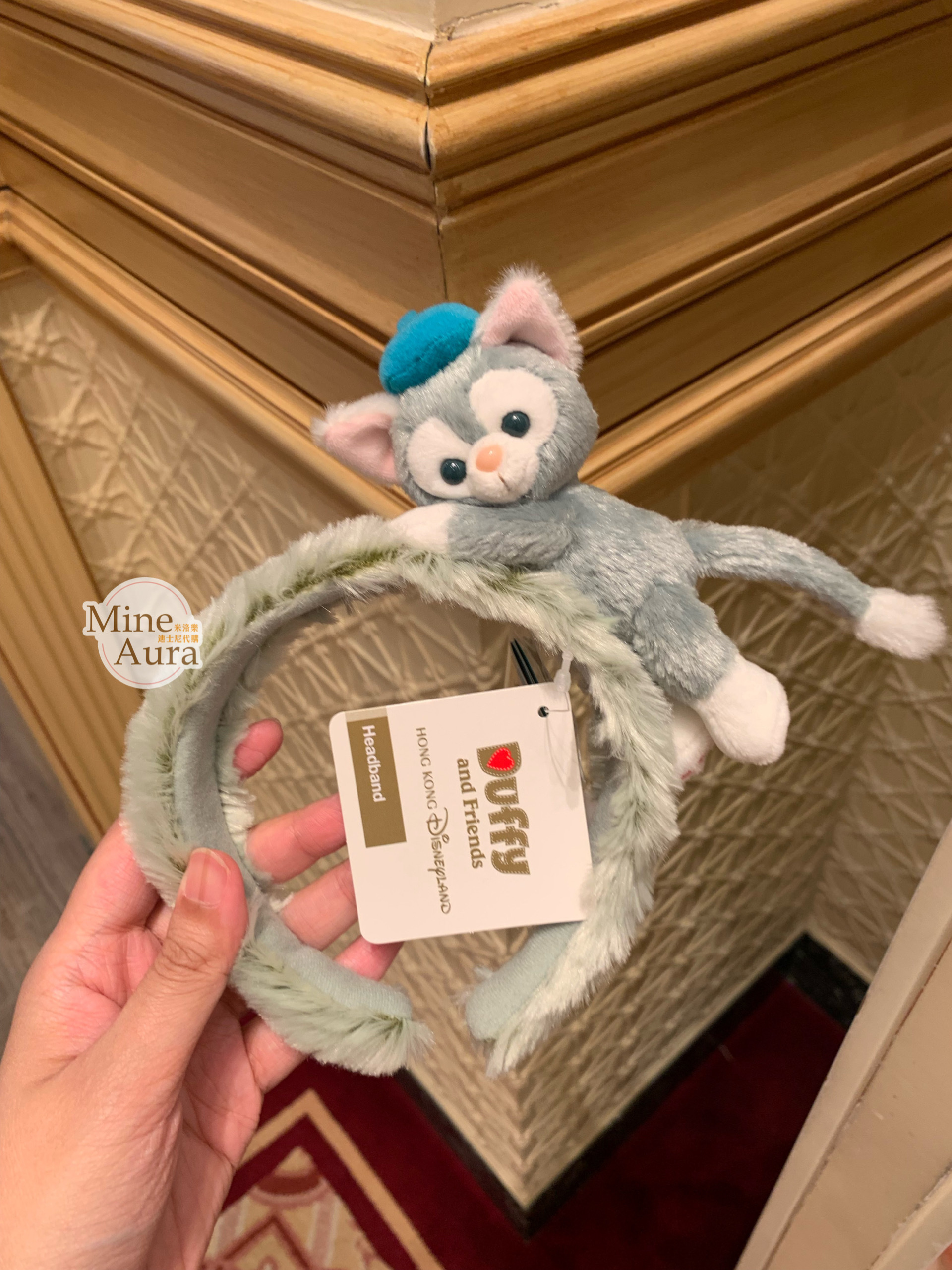 傑拉托尼 畫家貓 Gelatoni 趴趴造型 絨毛 髮圈 髮箍 -香港迪士尼樂園