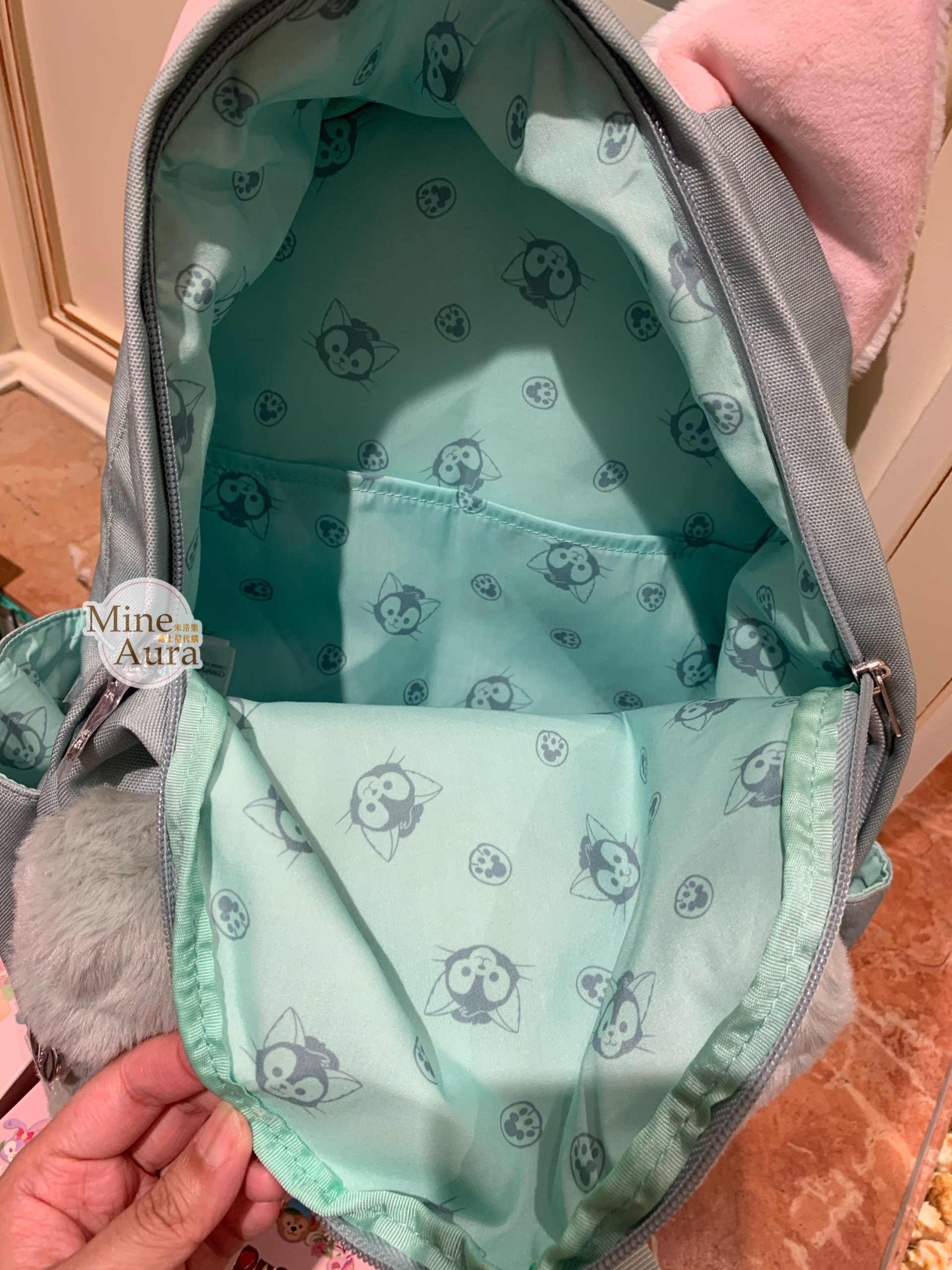 傑拉托尼 畫家貓 Gelatoni 絨毛立體耳朵 造型 後背包 雙肩包 -香港迪士尼樂園