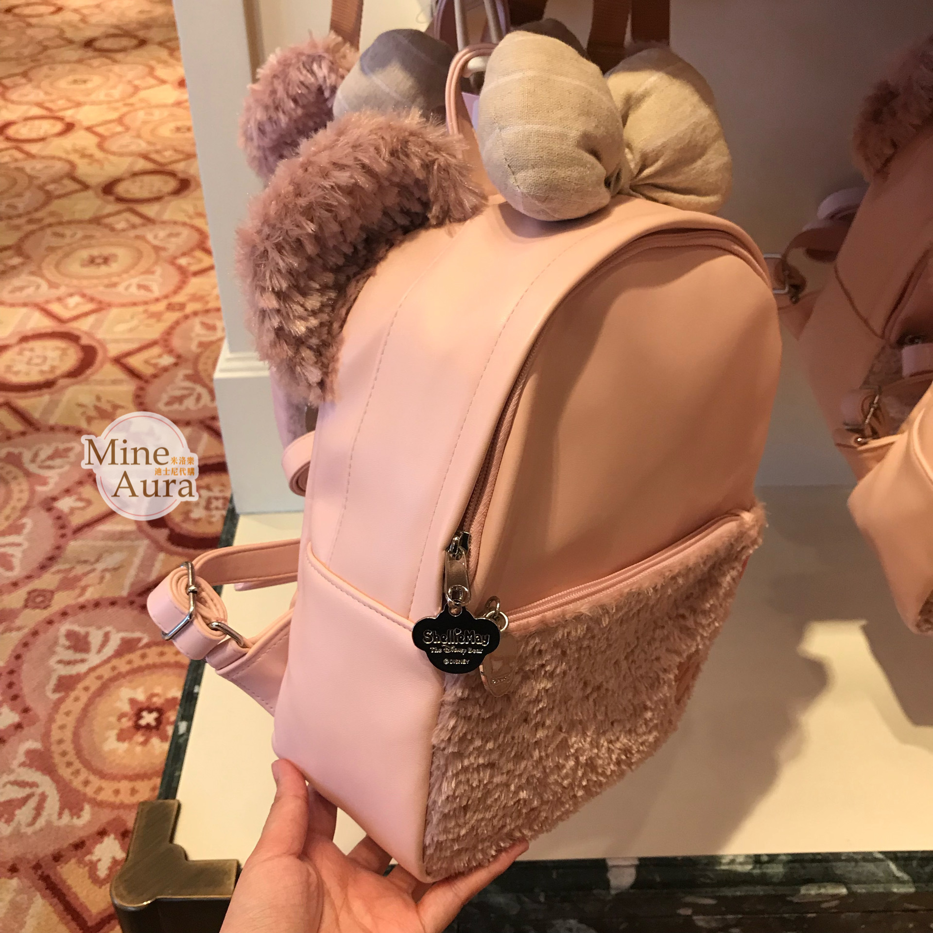 雪莉玫 ShellieMay 絨毛立體耳朵 造型 後背包 雙肩包 -香港迪士尼樂園