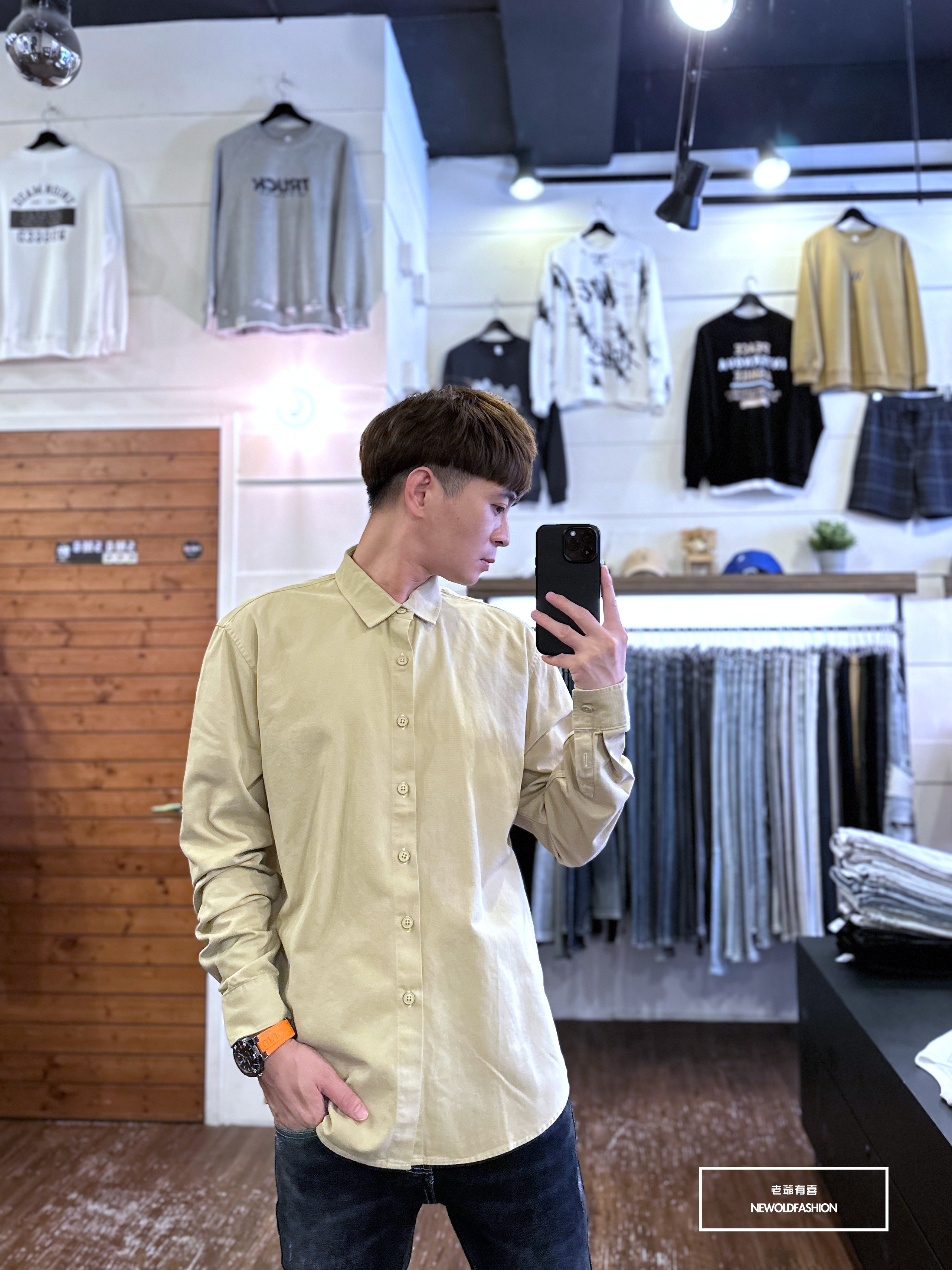 『新品上市』重磅素色修身硬挺襯衫-卡(NOF2210C66003)